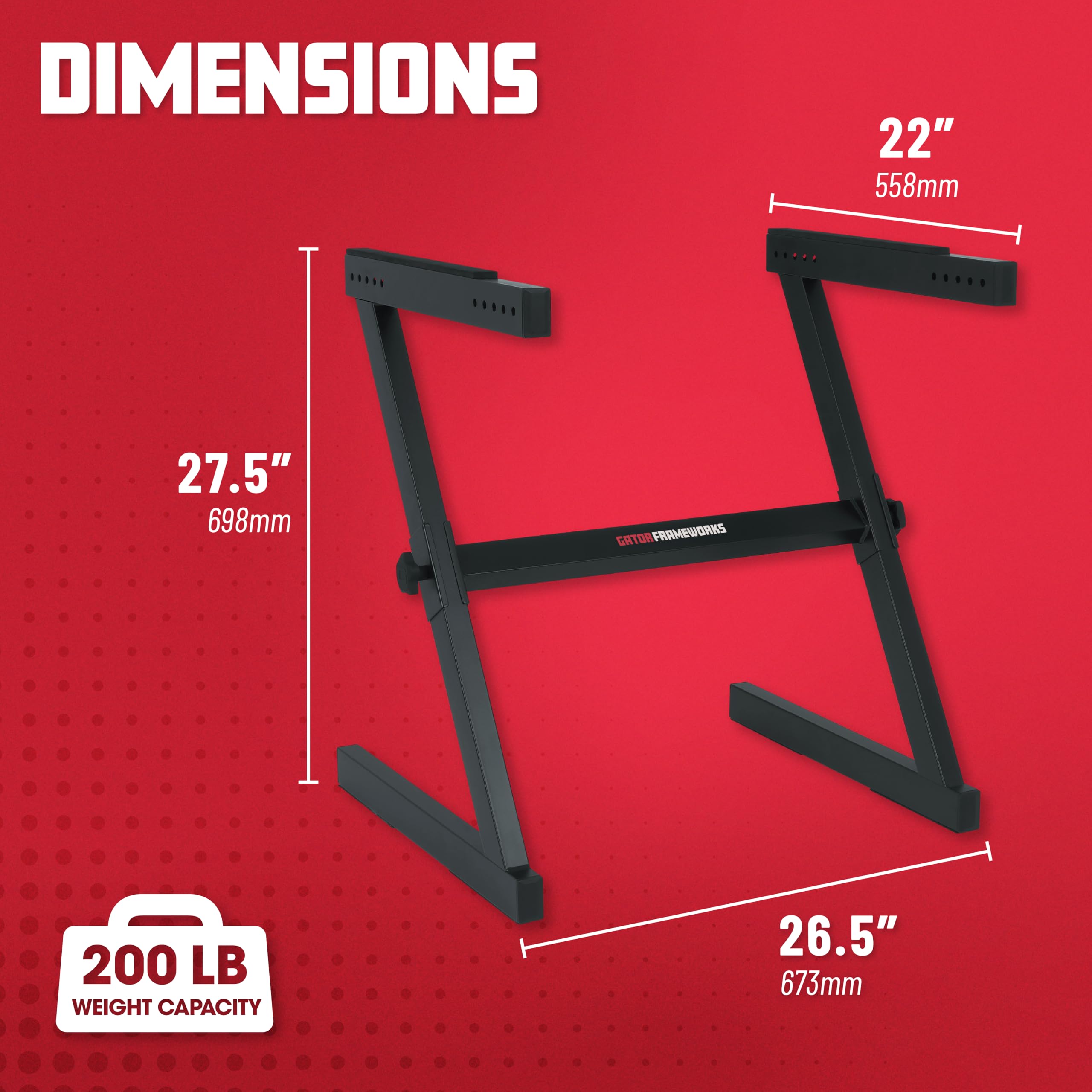 Gator Frameworks Z-Style Keyboard and Mixer Stand - 27