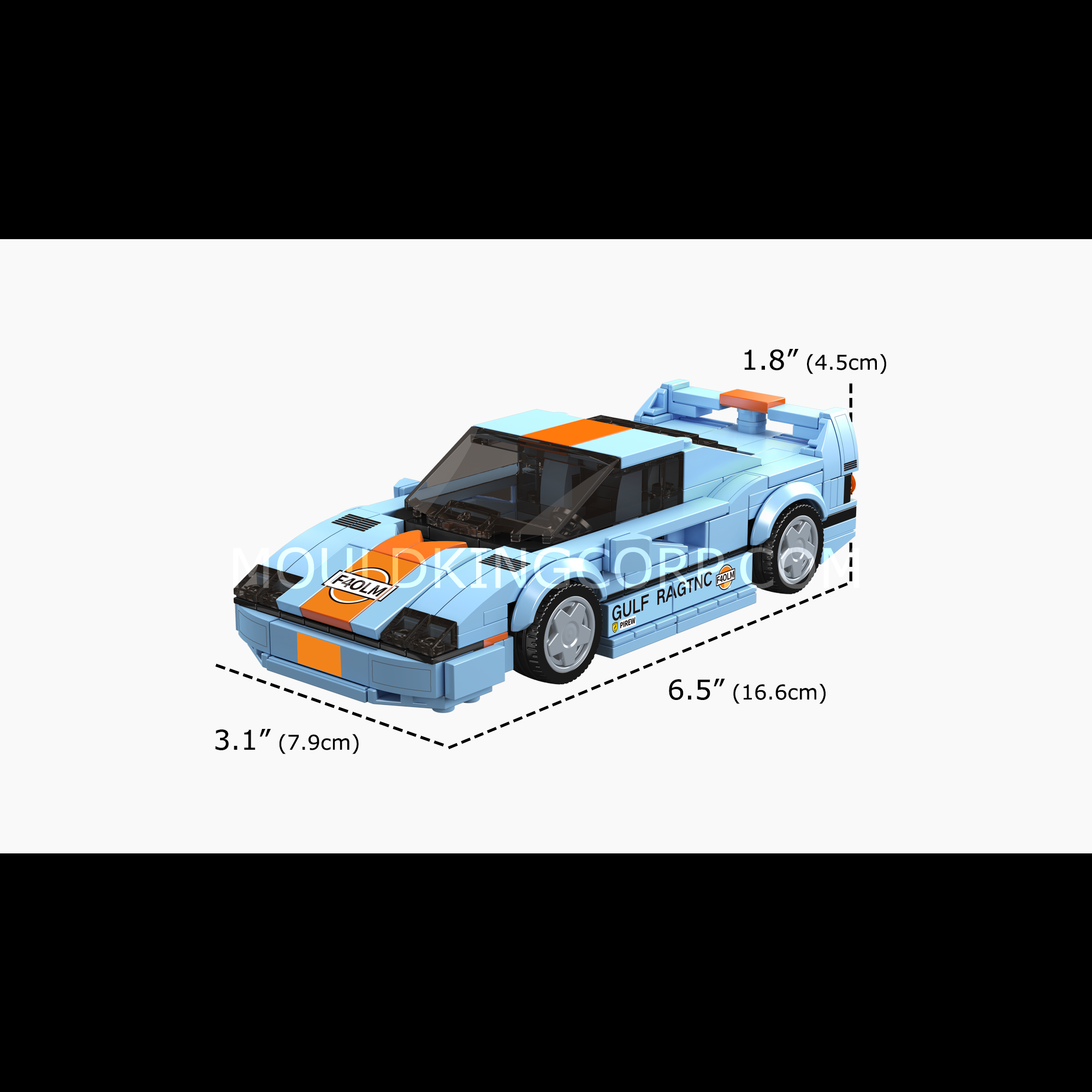 Mould King 27077 F40 LM Model Car Building Set - 435 Pieces DIY Sports Car Kit for Adults & Teens | Collectible Display Toy, Gift for Car Enthusiasts | Perfect for Home Decoration, Office Desk Display & Model Building Hobby