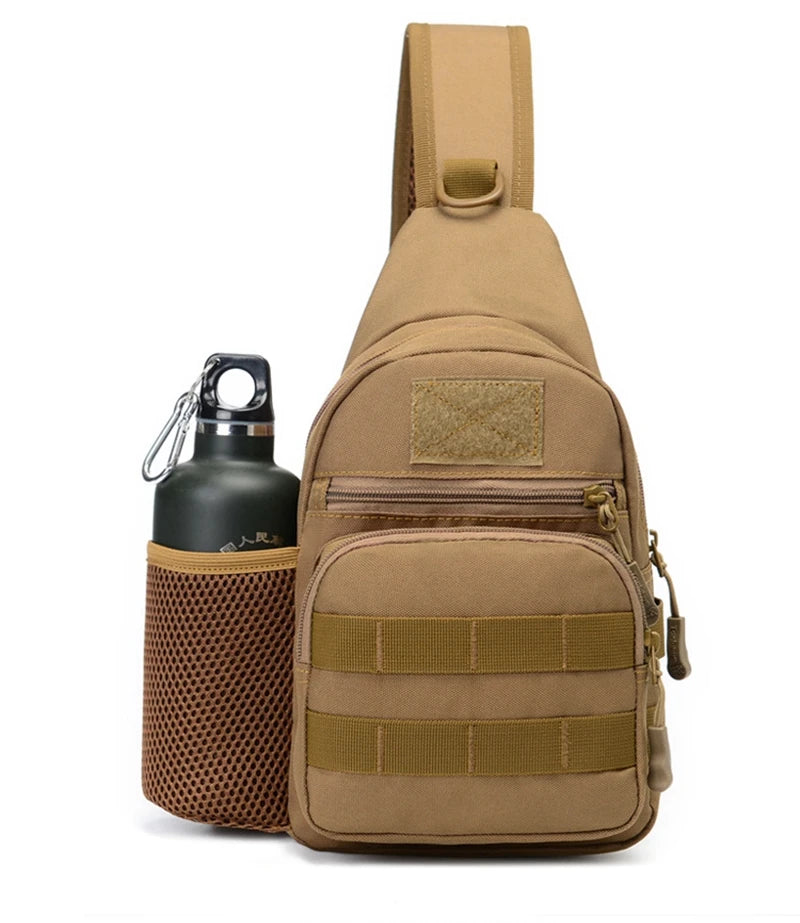 Portable Hiking & Travel Sling Shoulder Bag - MOLLE Chest Pack for Men - Outdoor Sports Bottle Pouch - Camping Hunting Fishing Backpack - Perfect for Hiking, Travel & Outdoor Adventures
