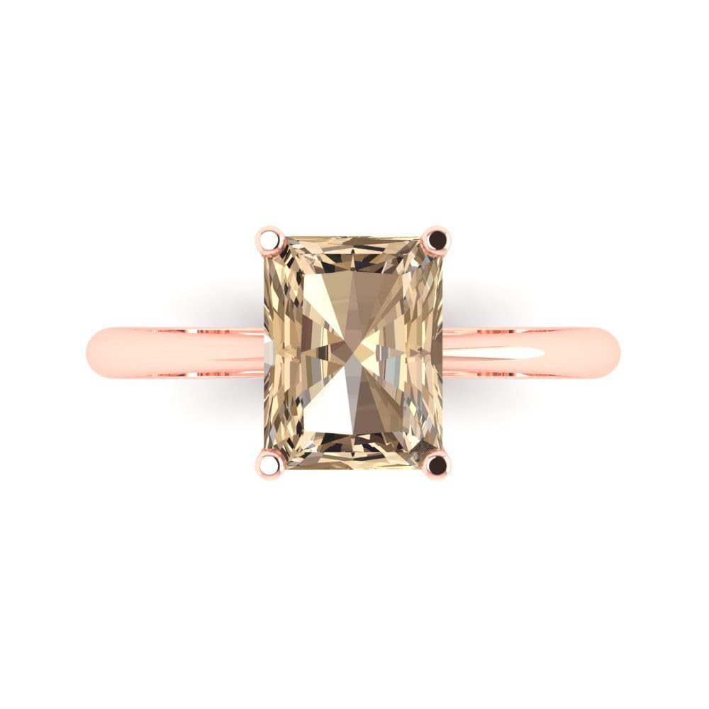 2.5ct Radiant Cut Solitaire Yellow Moissanite Engagement Ring - 18K Rose Gold Wedding Band for Women, Ideal Bridal Promise & Anniversary Gift - Perfect for Proposals, Weddings & Special Occasions