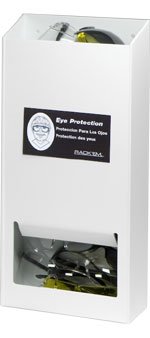 20-Pair Visitor Safety Glasses Dispenser - Heavy-Duty White Plastic No-Lid Eyewear Holder for Workplace, Hospital & Construction Site Safety