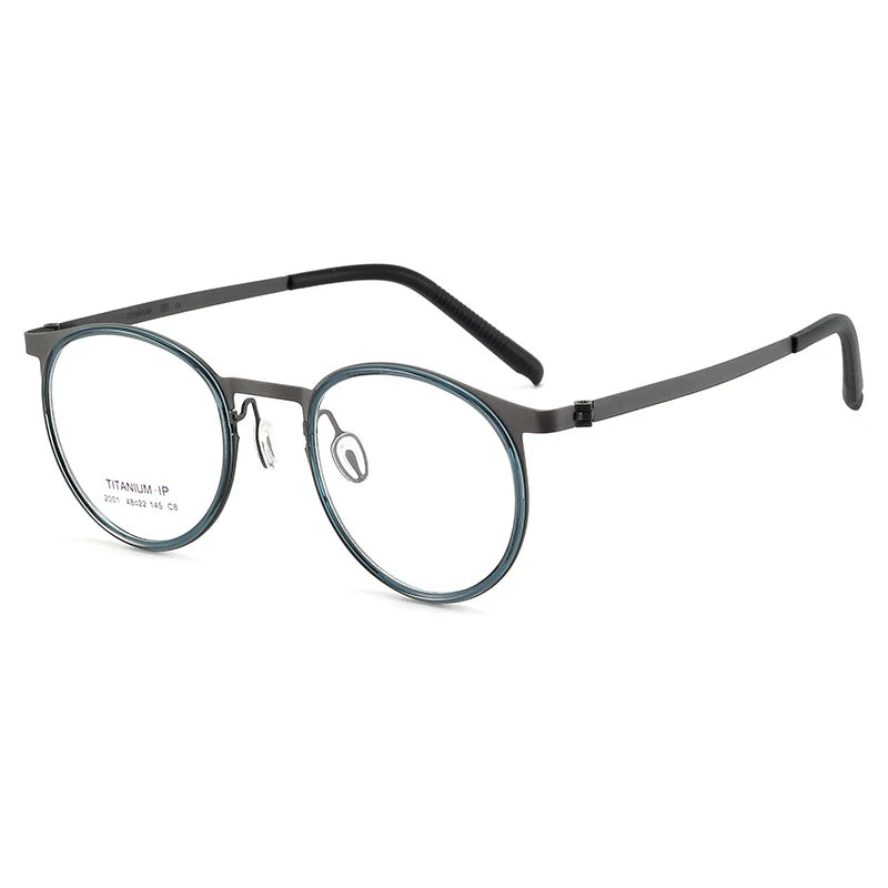 Bclear Women's Full Rim Round Titanium Eyeglasses L2001 - Lightweight & Durable Eyewear for Work, Reading & Fashion