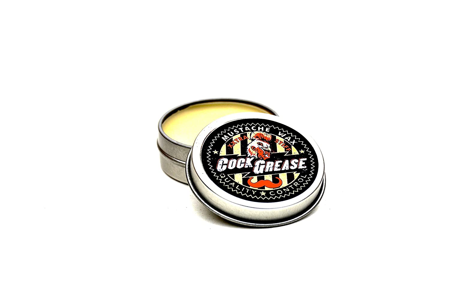 COCK GREASE XXTRA Stiff Mustache Wax - 0.5oz/15g Strong Hold for Perfect Mustache Styling & Twisting | Ideal for Beards, Handlebar Mustaches & Facial Hair Grooming