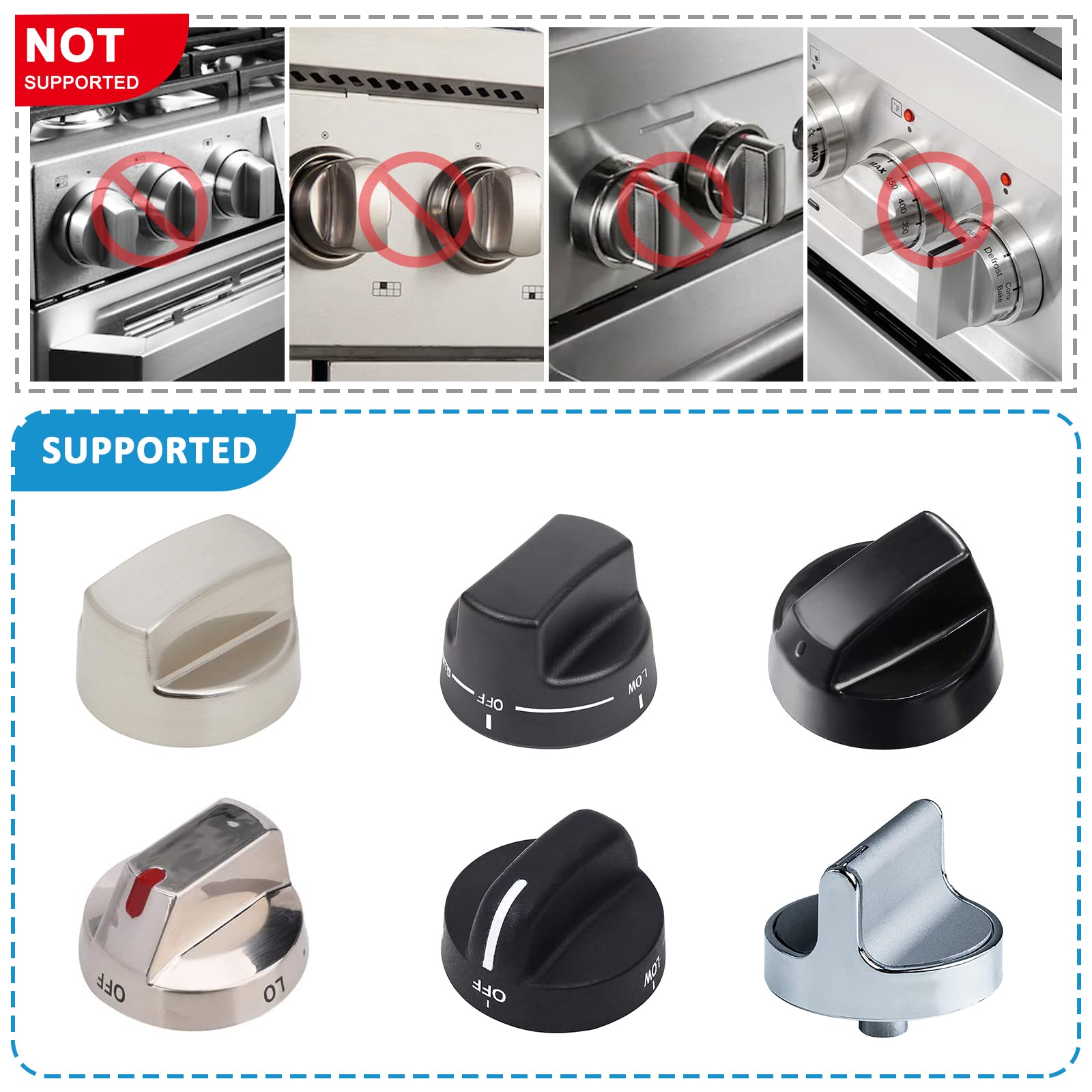 Child Safety Stove Knob Covers - 5 Pack Universal Baby Proofing Gas Oven Knob Protectors with Double-Key Lock Design | Prevent Toddler Burns & Accidents in Kitchen, Daycare or Restaurant