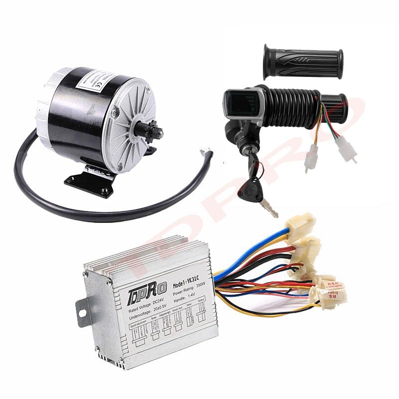 24V 350W Brushed DC Motor Controller with LCD Display & Keylock - Universal Throttle Grip for DIY Electric Bicycles, Scooters, E-Bikes, ATVs, Mini Bikes, Lawn Mowers, Tricycles & Drift Trikes - Perfect for Home Upgrades, Off-Road Adventures and Urban Commuting