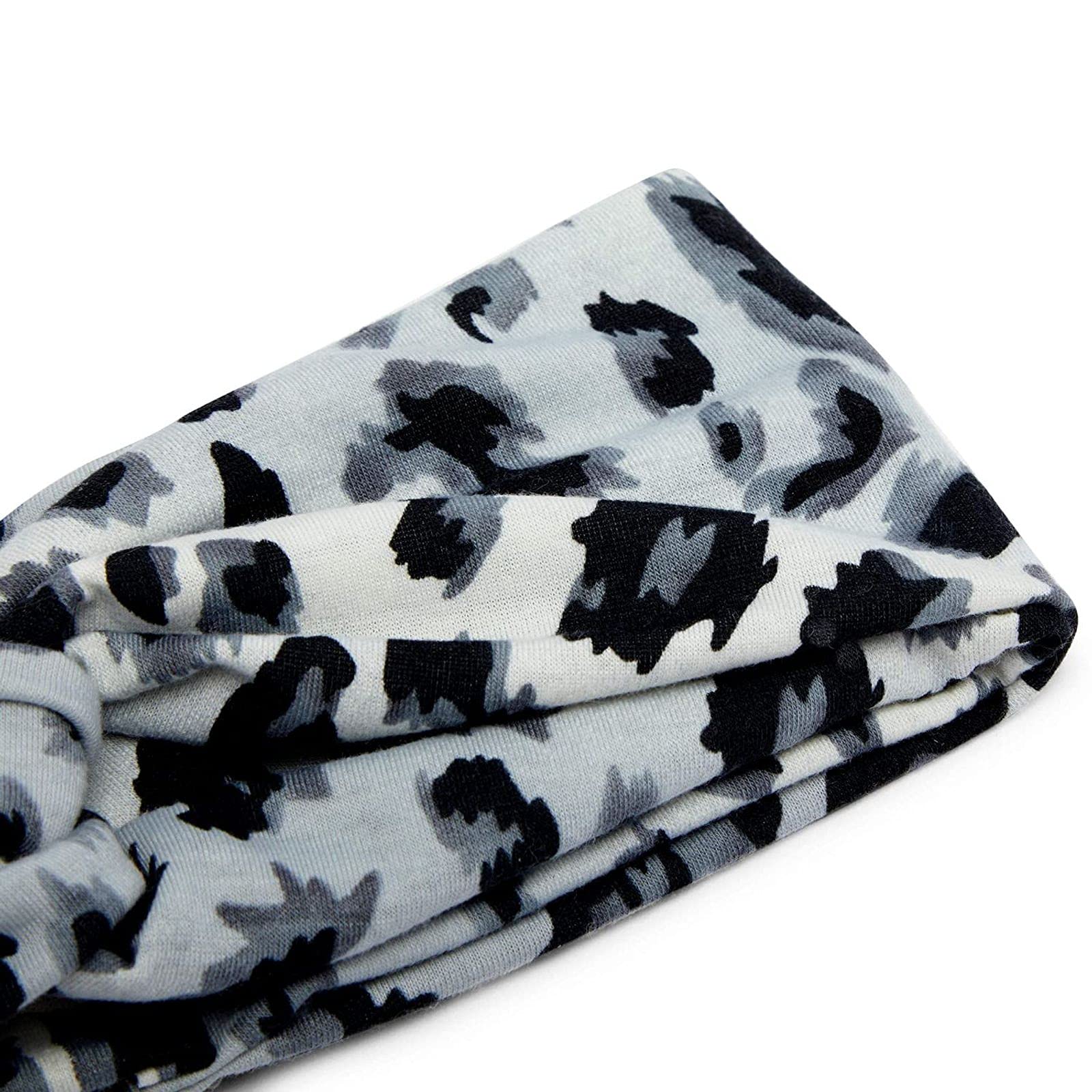 Women's Twist Knot Headbands - 6 Pack Leopard & Snake Print Fashion Hair Accessories for Workouts, Yoga, and Everyday Style