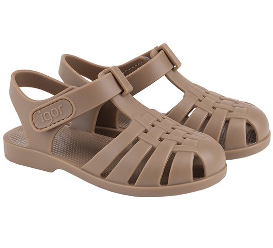 Igor S10288 Clasica V Sneakers for Kids - Lightweight School Shoes for Boys and Girls in Taupe | Perfect for School, Play & Everyday Wear
