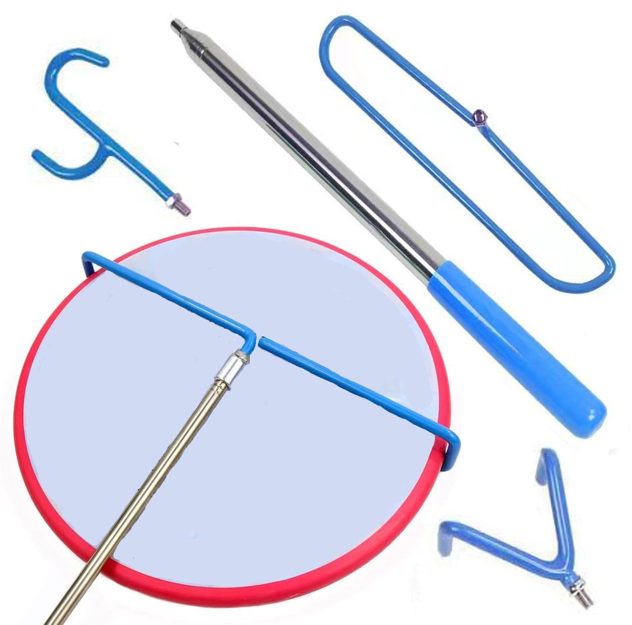 FIRE WOLF 16ft/4.8M Telescopic Disc Golf Retriever Pole with Grabber - Extendable Disc Golf Accessory for Hard-to-Reach Discs (Perfect for Water Hazards & Rough Terrain)