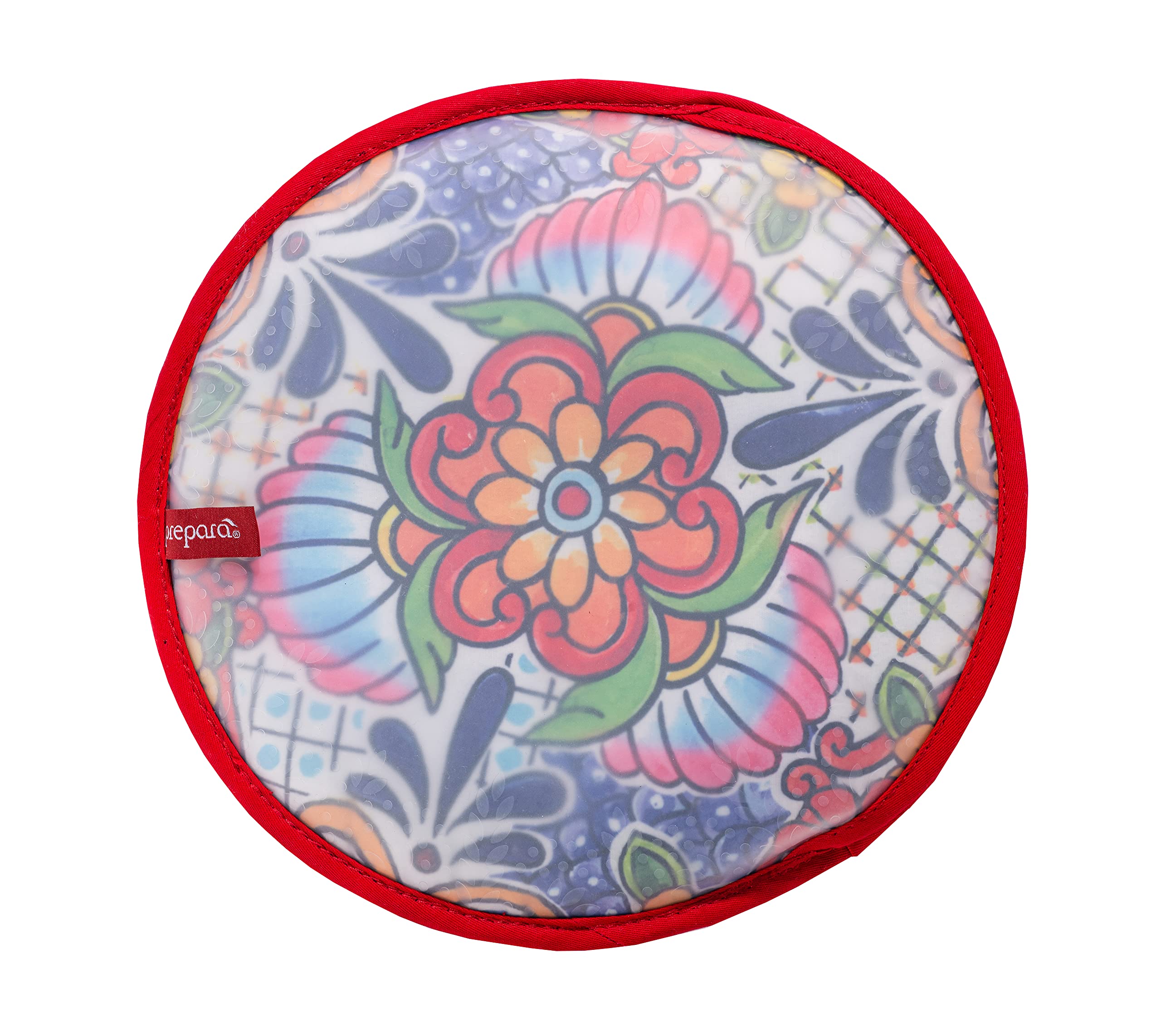 Premium Tortilla Warmer - Soft Fabric & Heat-Resistant Silicone Liner (Red) - Keep Tortillas Warm for Tacos, Burritos & Fajitas at Home or Parties