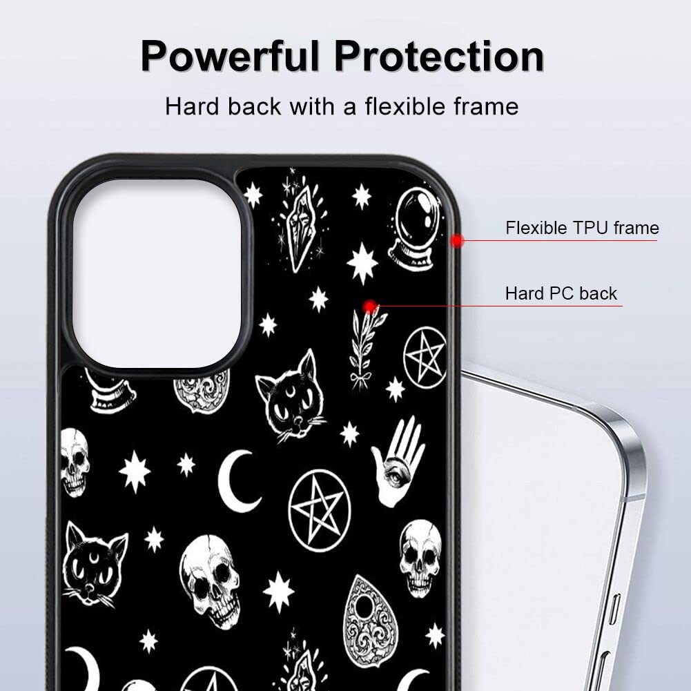 Witch Art Pattern Shockproof Protective Hard PC Phone Case for iPhone 13 Pro Max - Lightweight Soft Bumper Cover for Everyday Use, Travel & Outdoor Activities
