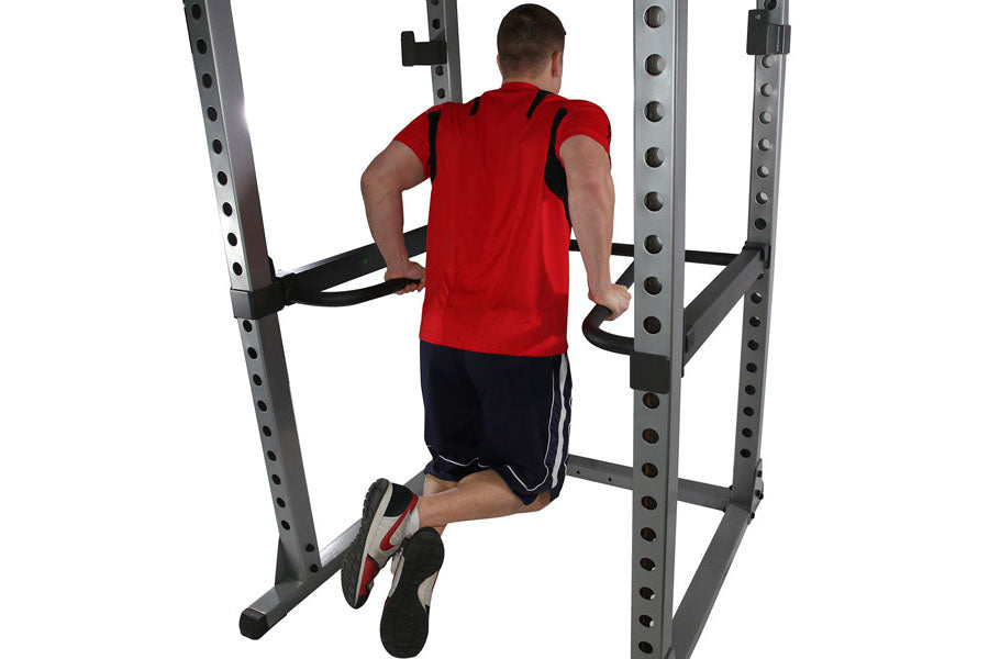 Body Solid Dip Bar Weight Rack Attachment (DR378) - Heavy Duty Pull Up & Dip Station for Home Gym Strength Training - Perfect for CrossFit, Calisthenics & Bodyweight Exercises