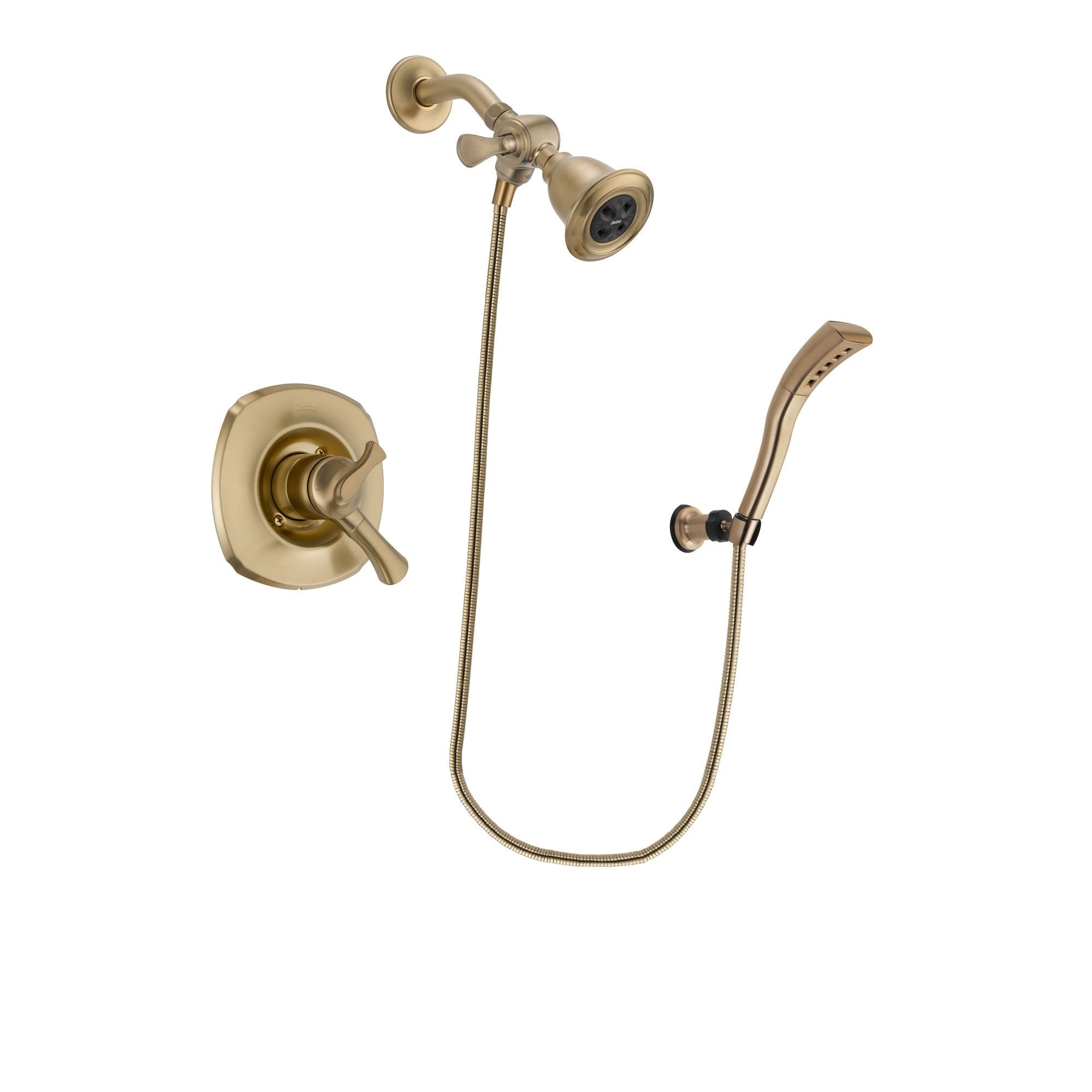 Delta Addison Champagne Bronze Dual Control Shower Faucet System with Water-Efficient Showerhead & Handheld Spray - Modern Wall Mount Design (DSP3676V) - Perfect for Bathroom Renovation & Spa-Like Shower Experience