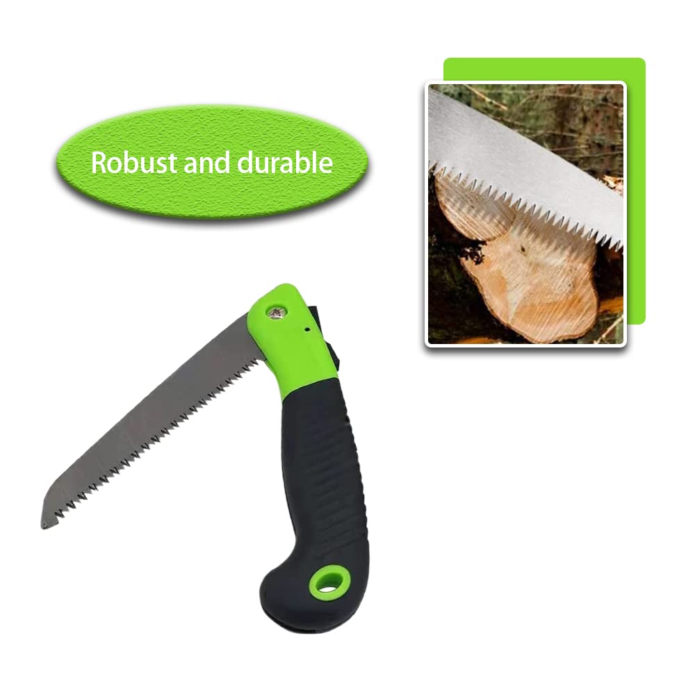 Professional Folding Hand Saw with Non-Slip Soft Grip Handle - Heavy Duty Pruning Saw for Tree Trimming, Branch Cutting & Wood Sawing | Perfect for Gardening, Landscaping & Outdoor Camping