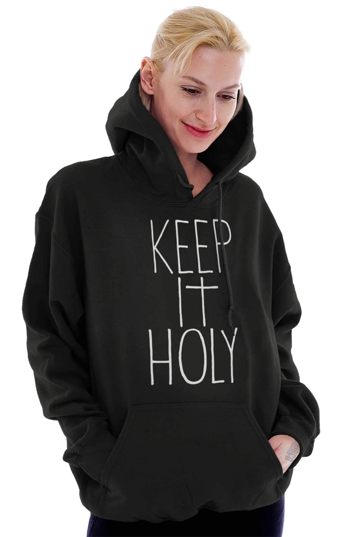 Keep It Holy Christian Faith Cross Hoodie Sweatshirt for Women & Men - Religious Apparel for Church, Bible Study & Everyday Wear