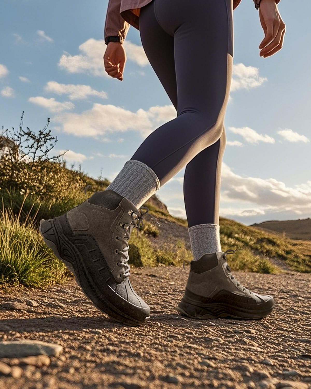 NORTIV 8 Women's Waterproof Hiking Boots - Lightweight Non-Slip Outdoor Trekking Shoes for Camping, Trail Walking & Mountain Climbing | Perfect for Hiking Adventures & Winter Snow Activities