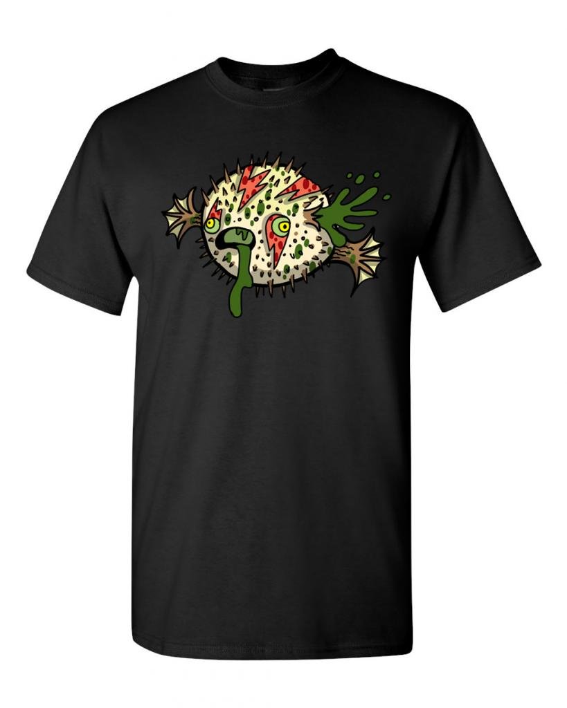 Zombie Blowfish Undead Animals Graphic T-Shirt for Men & Women - Cool Horror Novelty Tee for Halloween, Cosplay & Gaming Fans