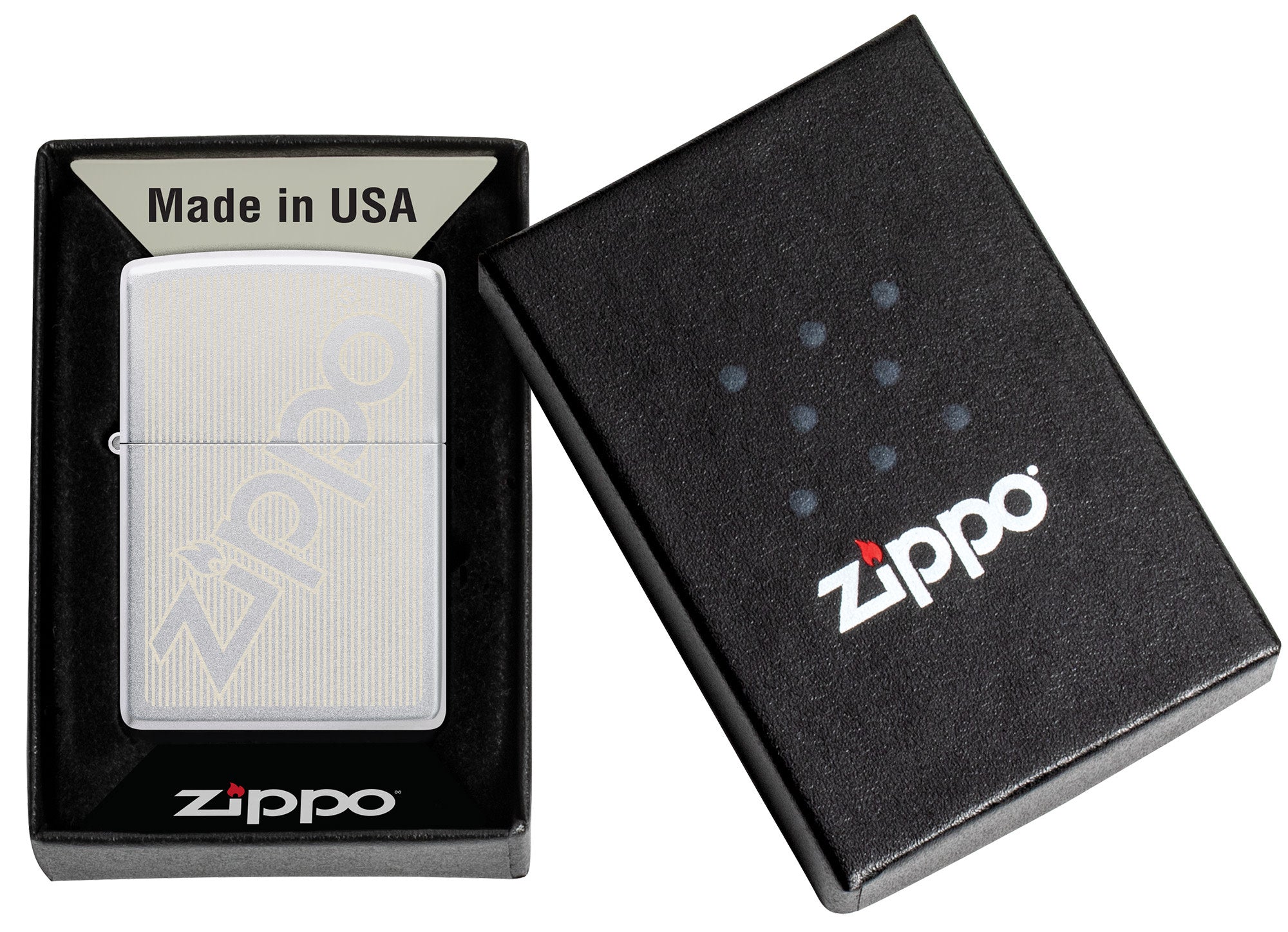 Stylish Pinstripe Zippo Lighter - Premium Windproof Metal Lighter for Outdoor Camping, Hiking & Everyday Carry