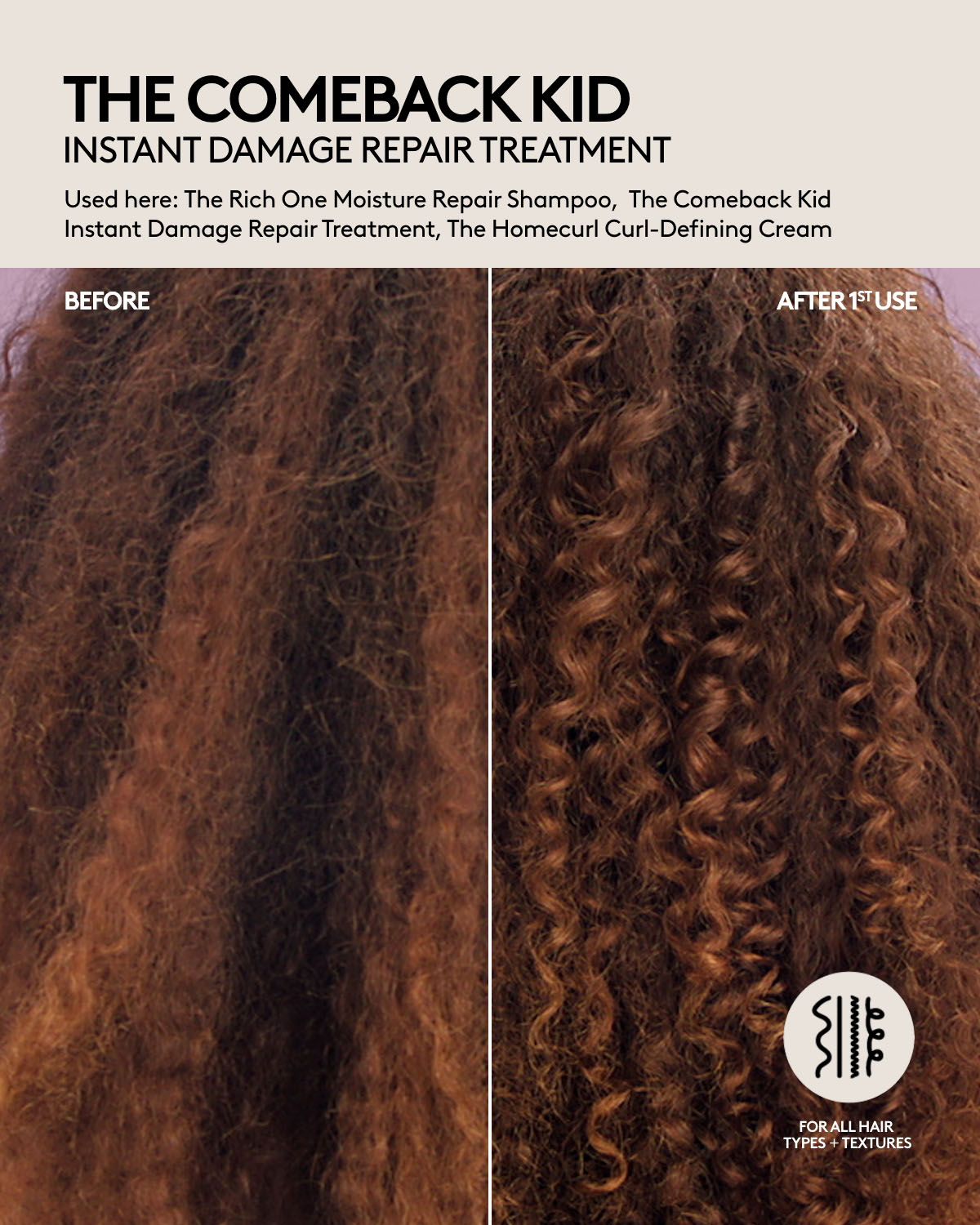 The Comeback Kid Instant Damage Repair Treatment Bond Builder - Restore & Strengthen Damaged Hair for Smooth & Healthy Locks - Perfect for Post-Color, Heat Styling & Chemical Treatments