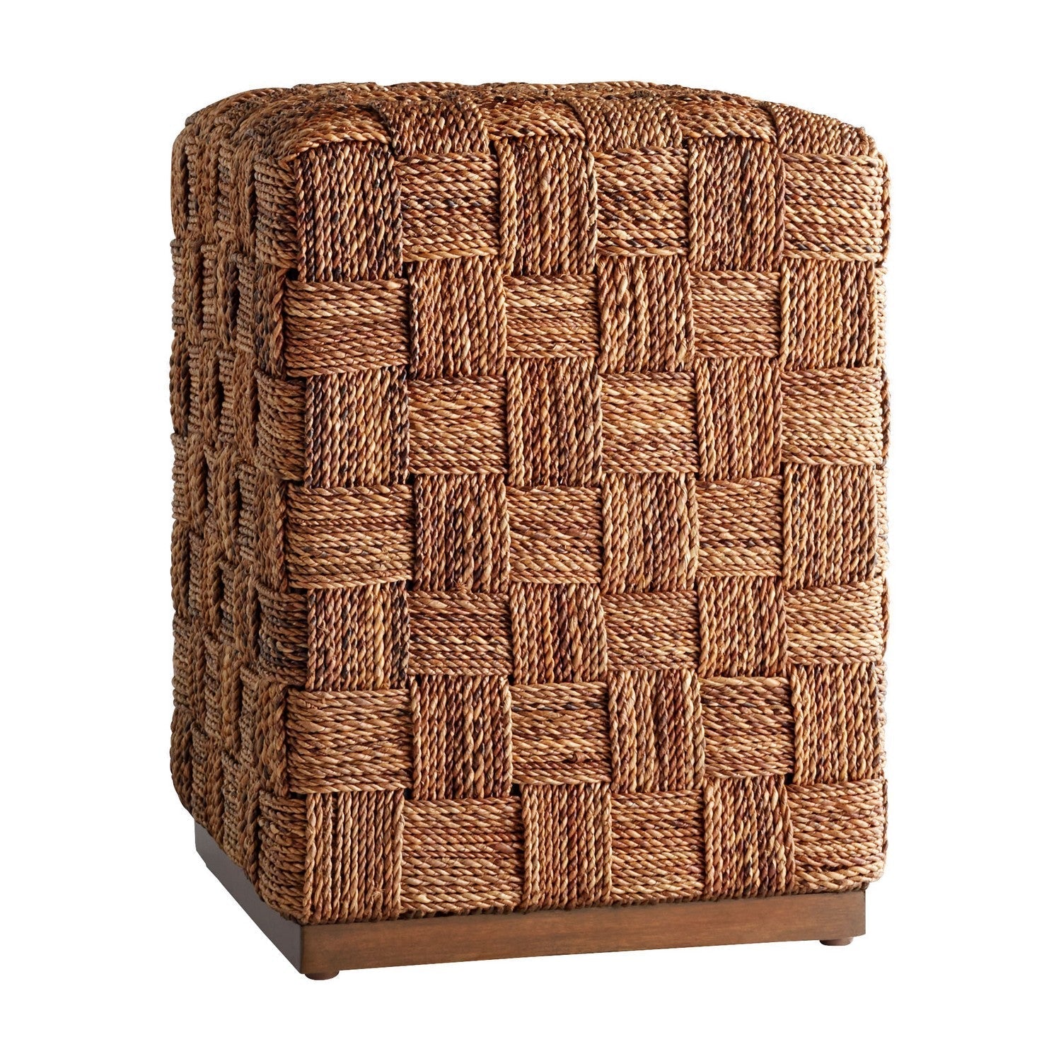 Cyan Design 11590 Milos Ottoman in Brown - Stylish Footstool for Living Room, Bedroom & Home Decor