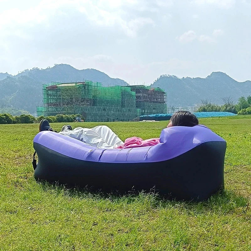 Inflatable Lounger Air Sofa Chair - Portable Outdoor Couch for Camping, Beach, Picnics & Travel | Lightweight & Compact for Easy Carry | Perfect for Relaxing in Backyard, Park or Poolside