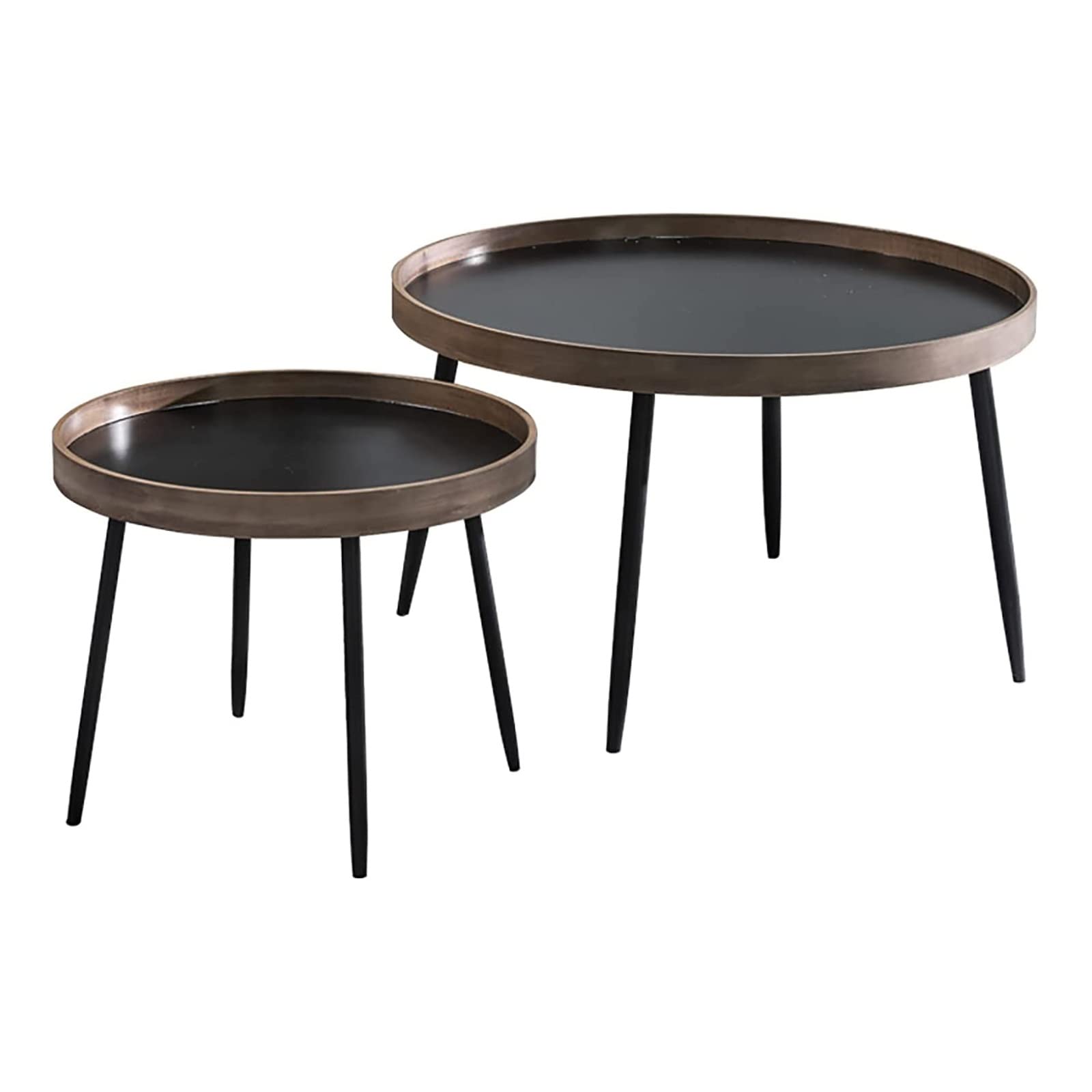 Nordic Solid Wood Nesting End Table - Round Coffee & Side Table Set for Living Room, Sofa Corner, Study (2-Piece, Color B) | Modern Minimalist Home Decor, Perfect for Small Spaces & Relaxation