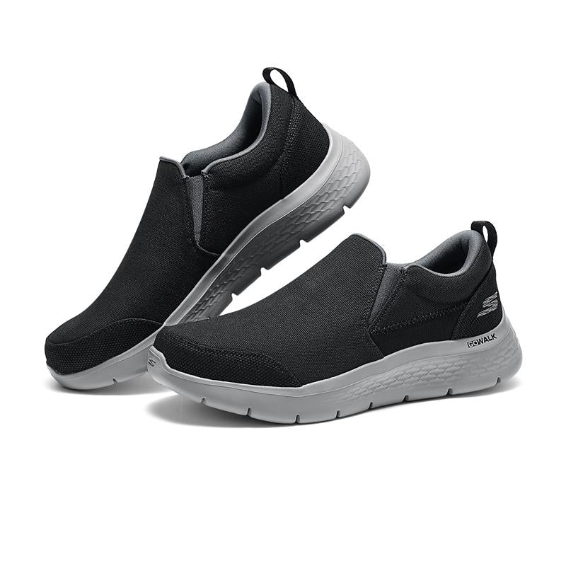 GO WALK FLEX 216802/BKGY - Comfortable Slip-On Walking Shoes for Men & Women - Perfect for Travel, Work & Everyday Wear
