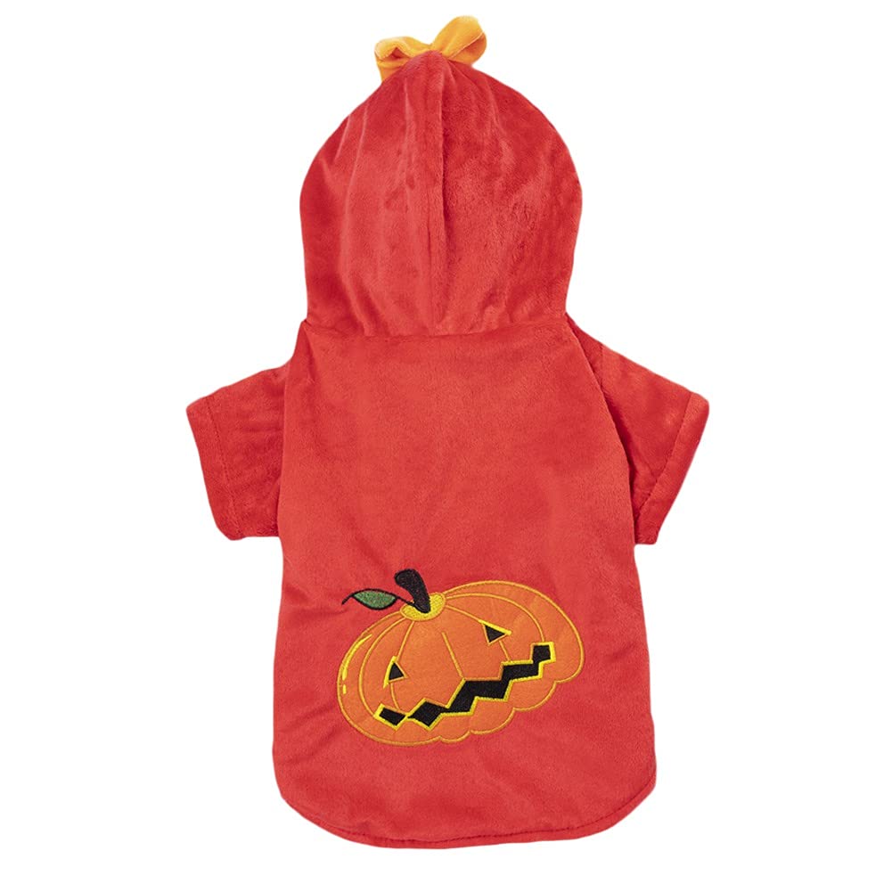 Pumpkin Pattern Dog Hoodie - Warm Winter Dog Sweater with Hood for Small Dogs | Halloween Pet Costume, Cozy Puppy Hooded Coat for Cold Weather & Indoor Lounging