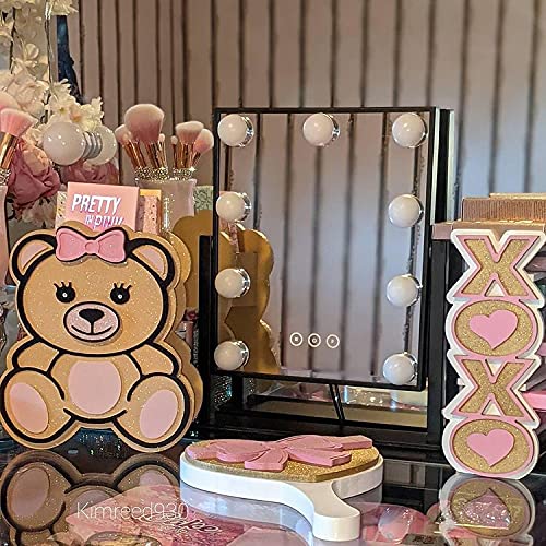 Nusvan LED Vanity Mirror with 3 Color Lighting Modes, 10X Magnification & 360° Rotation - Touch Control Makeup Mirror for Professional Makeup Application, Skincare Routine & Home Salon Setup