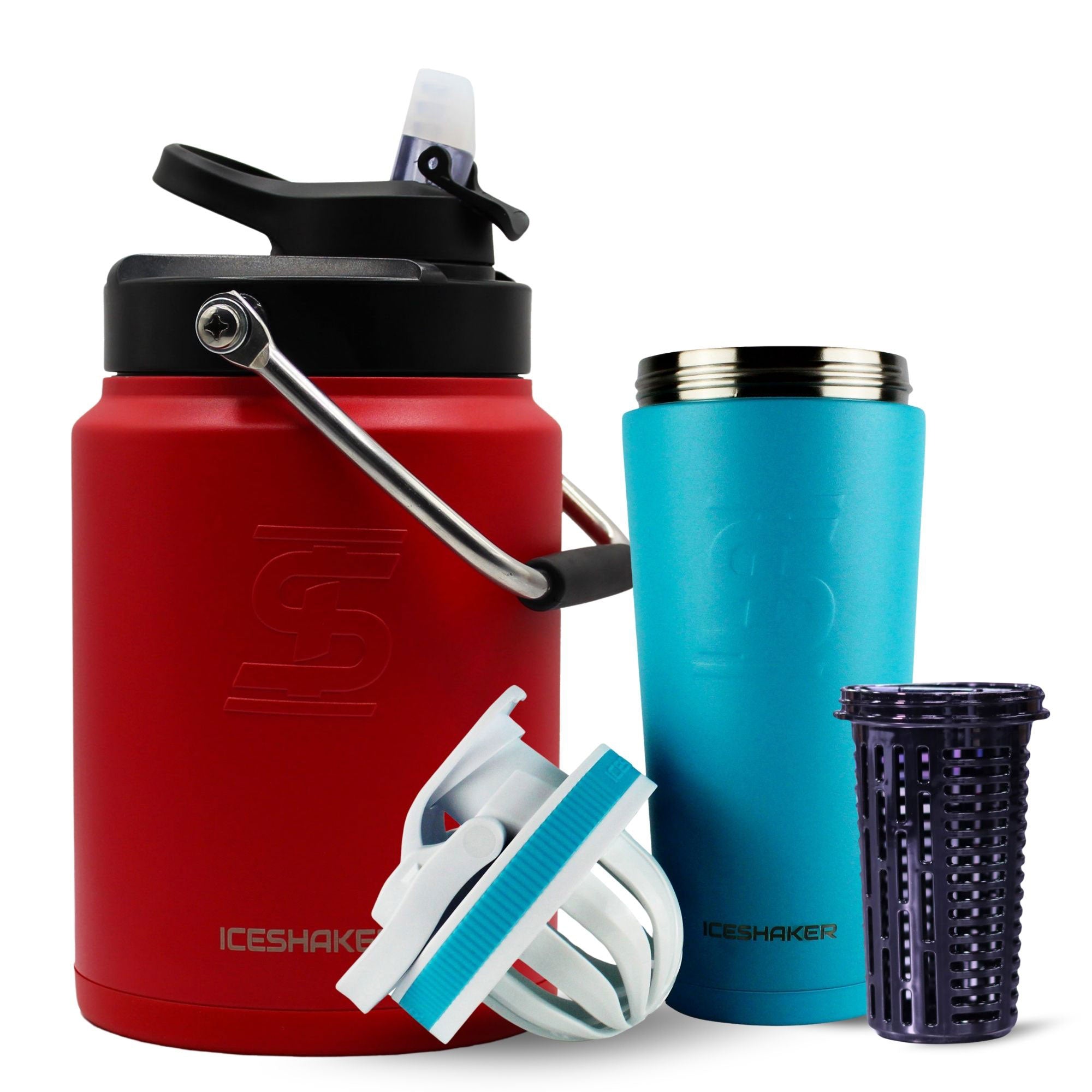 Premium Ice Shaker Hydration Pack - Insulated Water Bottle for Gym, Workout & Outdoor Sports - Leakproof & BPA-Free Shaker Cup for Protein Shakes & Cold Drinks