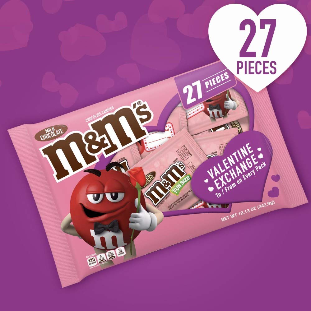 M&M'S Milk Chocolate Fun Size Valentine's Day Candy - 12.13 oz Bag for Gifts, Parties & Sweet Treats