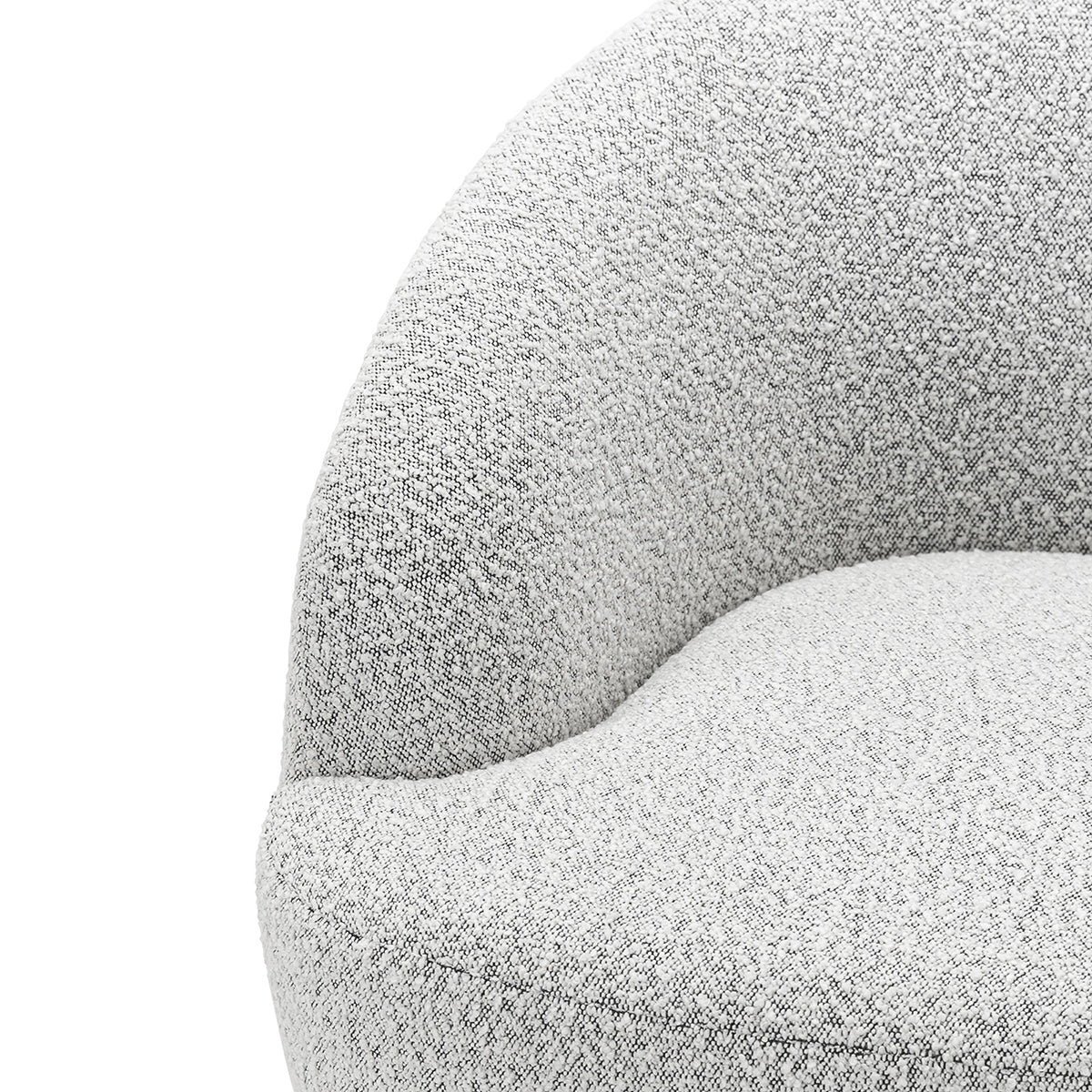 Elise Boucle Swivel Armchair - Modern Velvet Accent Chair for Living Room, Bedroom & Office - 360° Rotating Lounge Chair with Sturdy Metal Base - Perfect for Reading, Relaxing & Home Decor