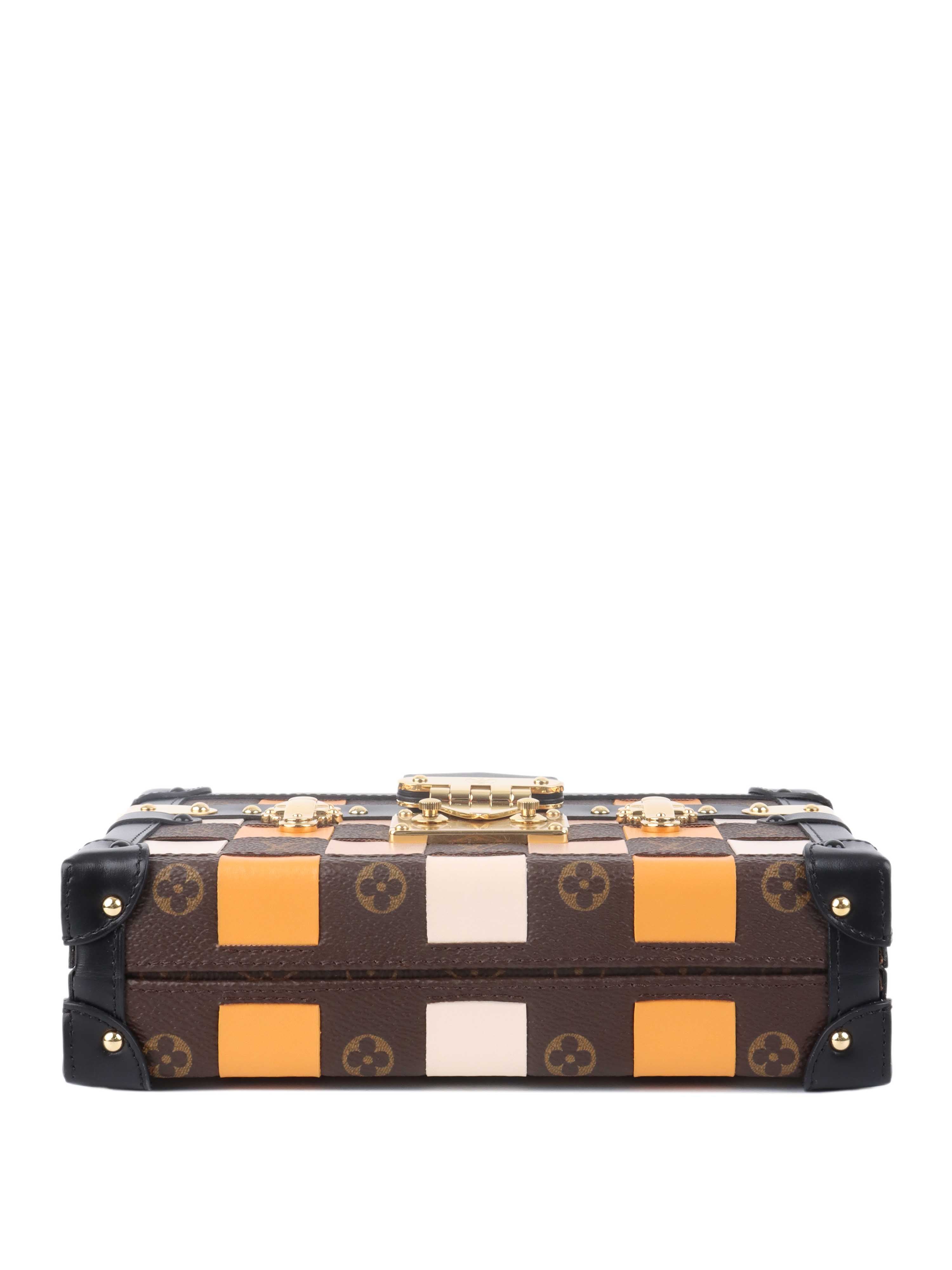 Authentic Louis Vuitton Monogram Tressage Petite Malle Crossbody Bag - Luxury Designer Handbag for Women, Perfect for Parties & Evening Events