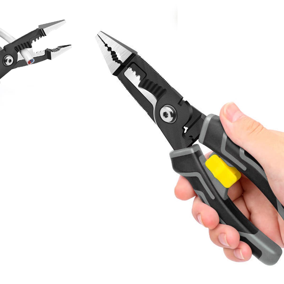 ZIBUYU® 7-in-1 Wire Stripper Tool - Professional Electric Cable Stripper, Cutter & Crimper for DIY, Electrical Work & Home Improvement Projects