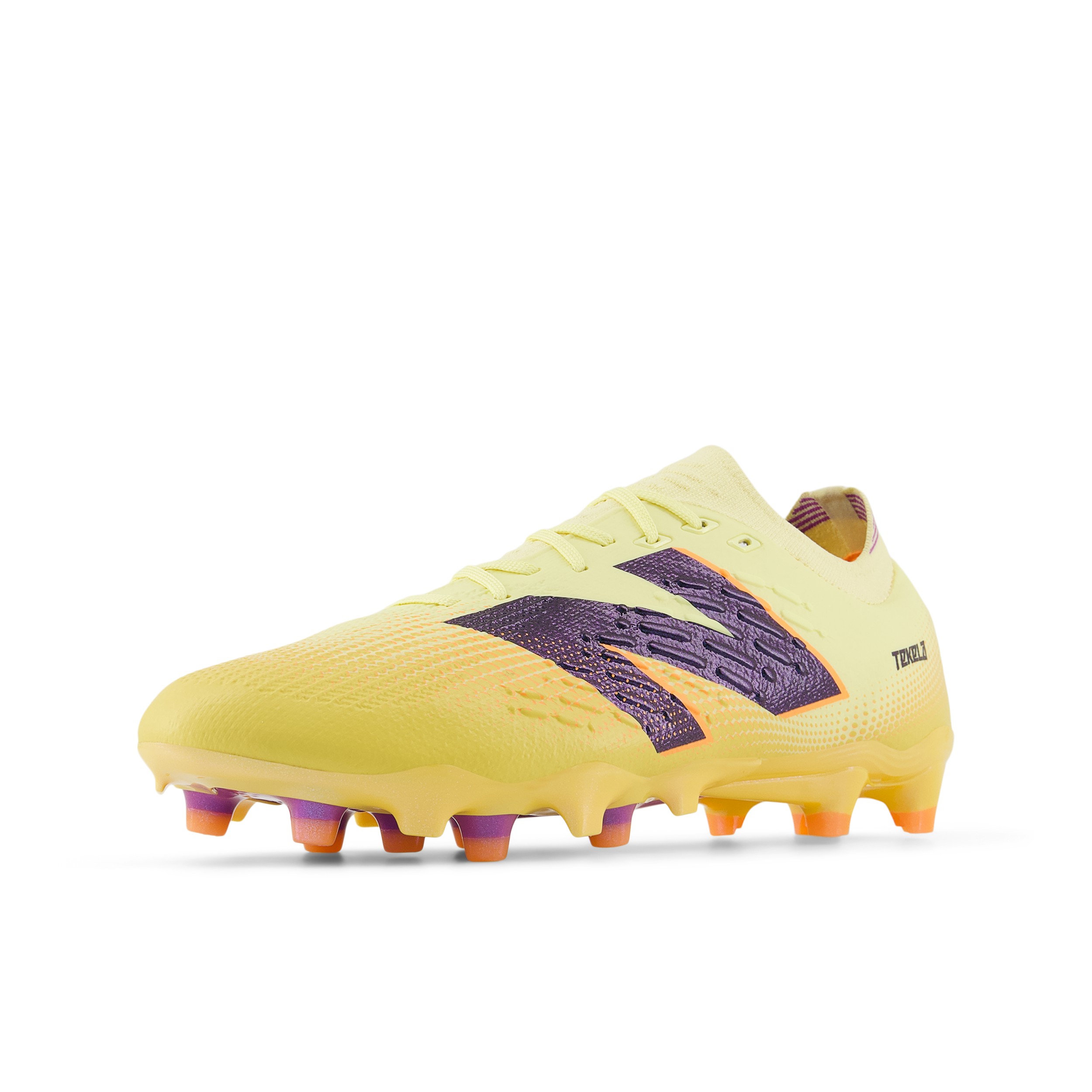 New Balance Tekela Pro Low Laced V4+ FG Soccer Cleats for Men - Lightweight Football Boots with Enhanced Grip (Parchment/Clementine/Passion Fruit) - Perfect for Turf Matches & Training Sessions