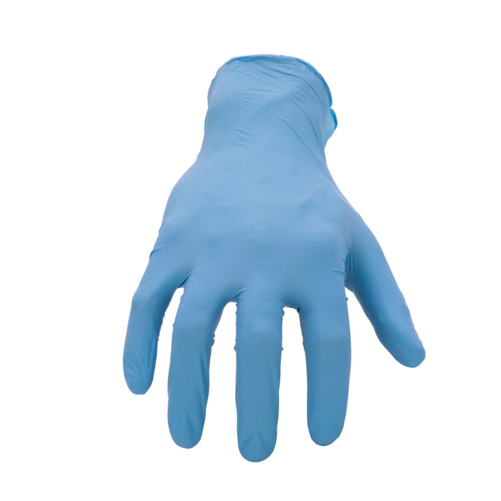 212 Performance NTG 03 009 Disposable 5mil Blue Nitrile Gloves (Latex Free) - Medium Size, 100 Count - Chemical Resistant, Powder-Free Safety Gloves for Medical, Cleaning, Food Handling & Industrial Use