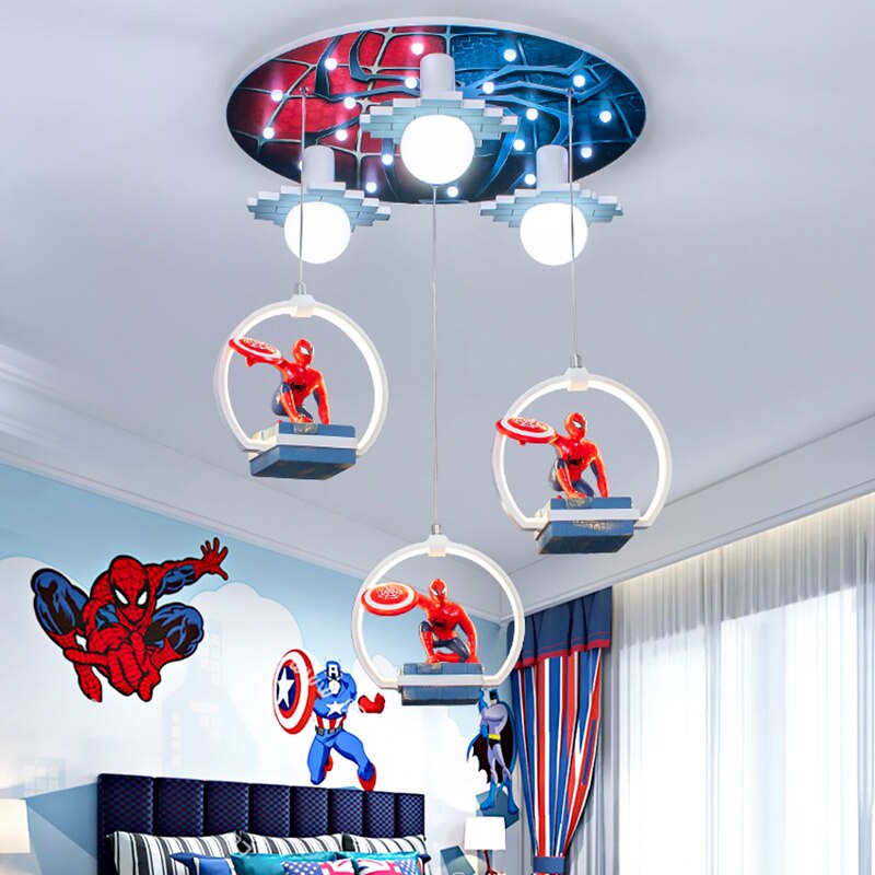 Spider-Man LED Hanging Light for Kids Room - Superhero Themed Night Light for Bedroom, Nursery & Playroom - Cool Marvel Decor Gift for Boys & Girls