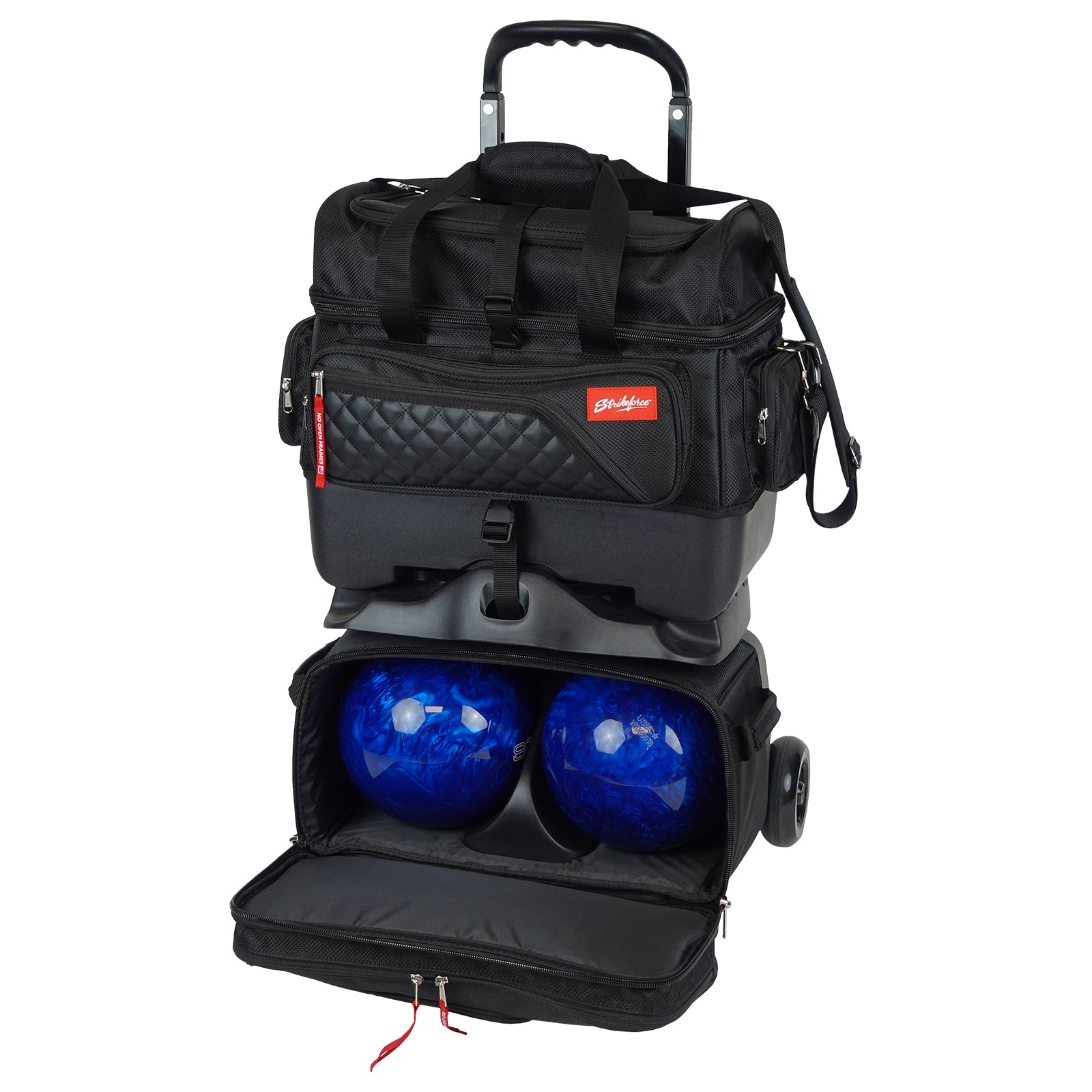 KR Strikeforce Diamond 4 Ball Roller Black Bowling Bag - Premium Bowling Accessory for Tournaments & League Play - Perfect for Pro & Casual Bowlers