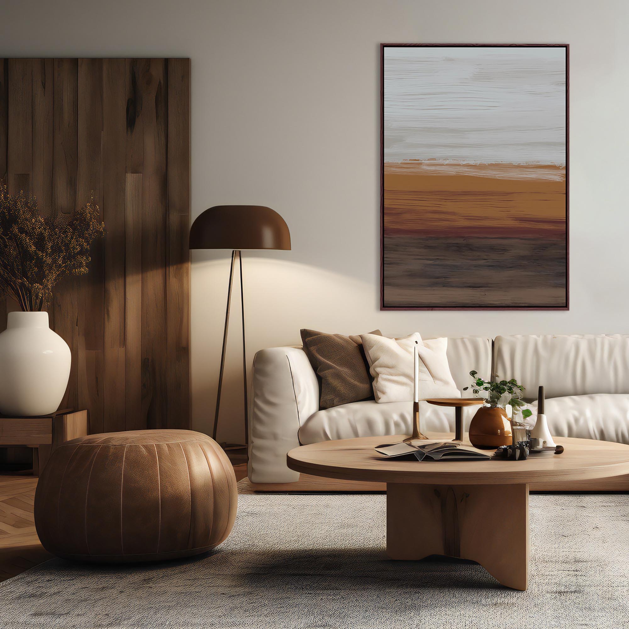 Untitled III Framed Canvas Wall Art - Modern Abstract Painting for Home & Office Decor - Perfect for Living Room, Bedroom or Office Space