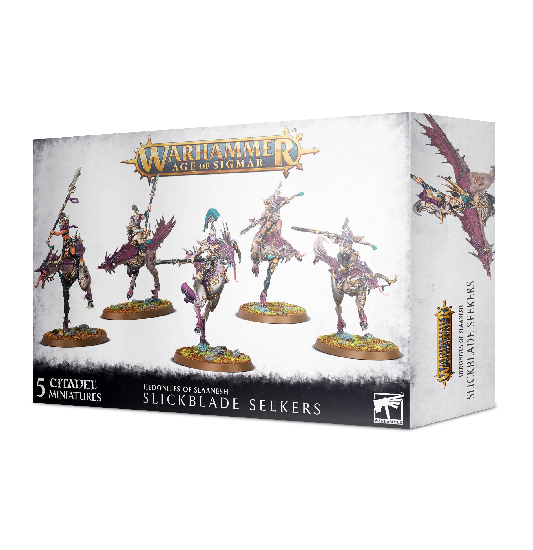 Age of Sigmar Hedonites of Slaanesh: Slickblade Seekers - Chaos Daemon Cavalry Miniatures for Warhammer Tabletop Battles & Fantasy Wargaming