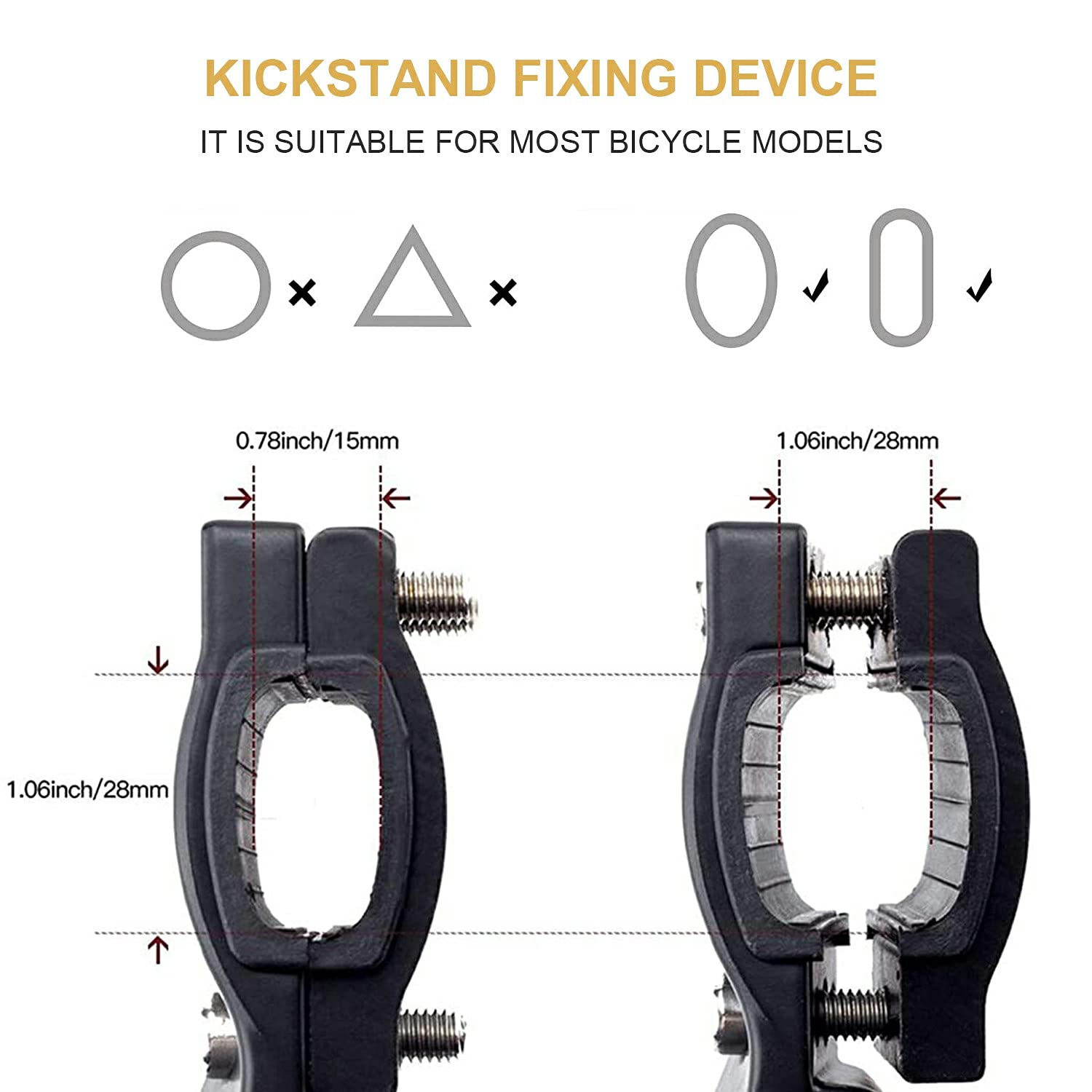 Adjustable Aluminum Bike Kickstand with Concealed Spring - Universal Side Support for 22