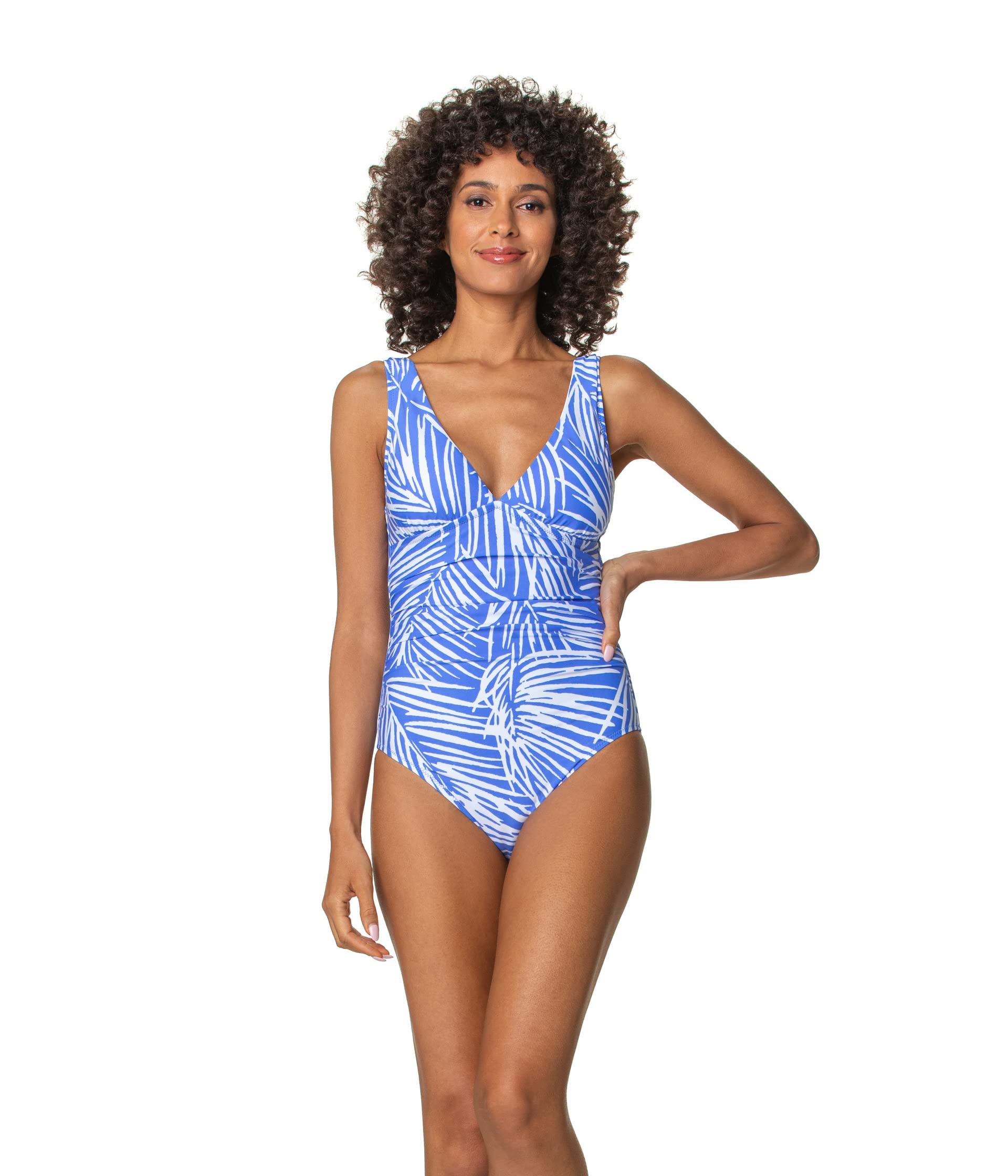 Olivia One-Piece Swimsuit | South Seas Blue Periwinkle Color | Women's Flattering Bathing Suit for Beach, Pool & Vacation