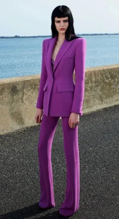 Stylish Women's Pantsuits with Flared Legs - Professional Office Wear & Formal Business Attire for Women | Perfect for Work, Interviews, and Corporate Events