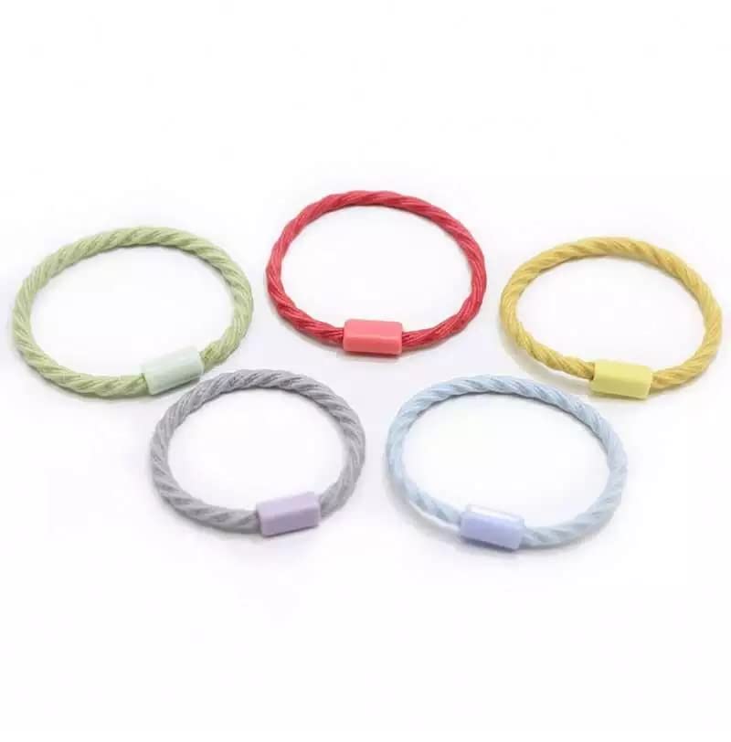 Mluffy No Slip Thin Hair Ties - Soft & Stretchy Small Ponytail Holders for Women, 60 Pack Multicolor Hair Bands - Perfect for Gym, Work, Travel and Everyday Use