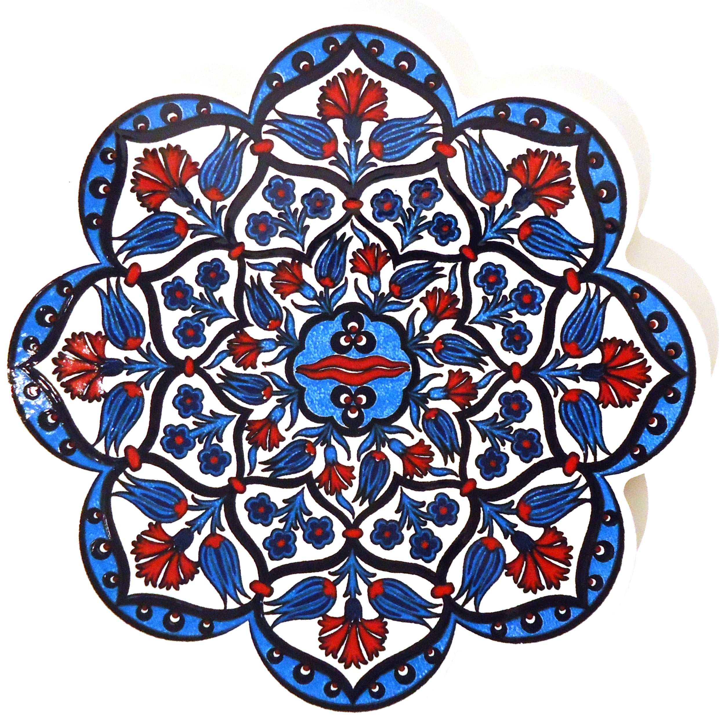 Blue Scallop Ceramic Trivet - Heat Resistant Coaster for Hot Pots & Pans - Perfect for Kitchen, Dining Table & Outdoor Picnics