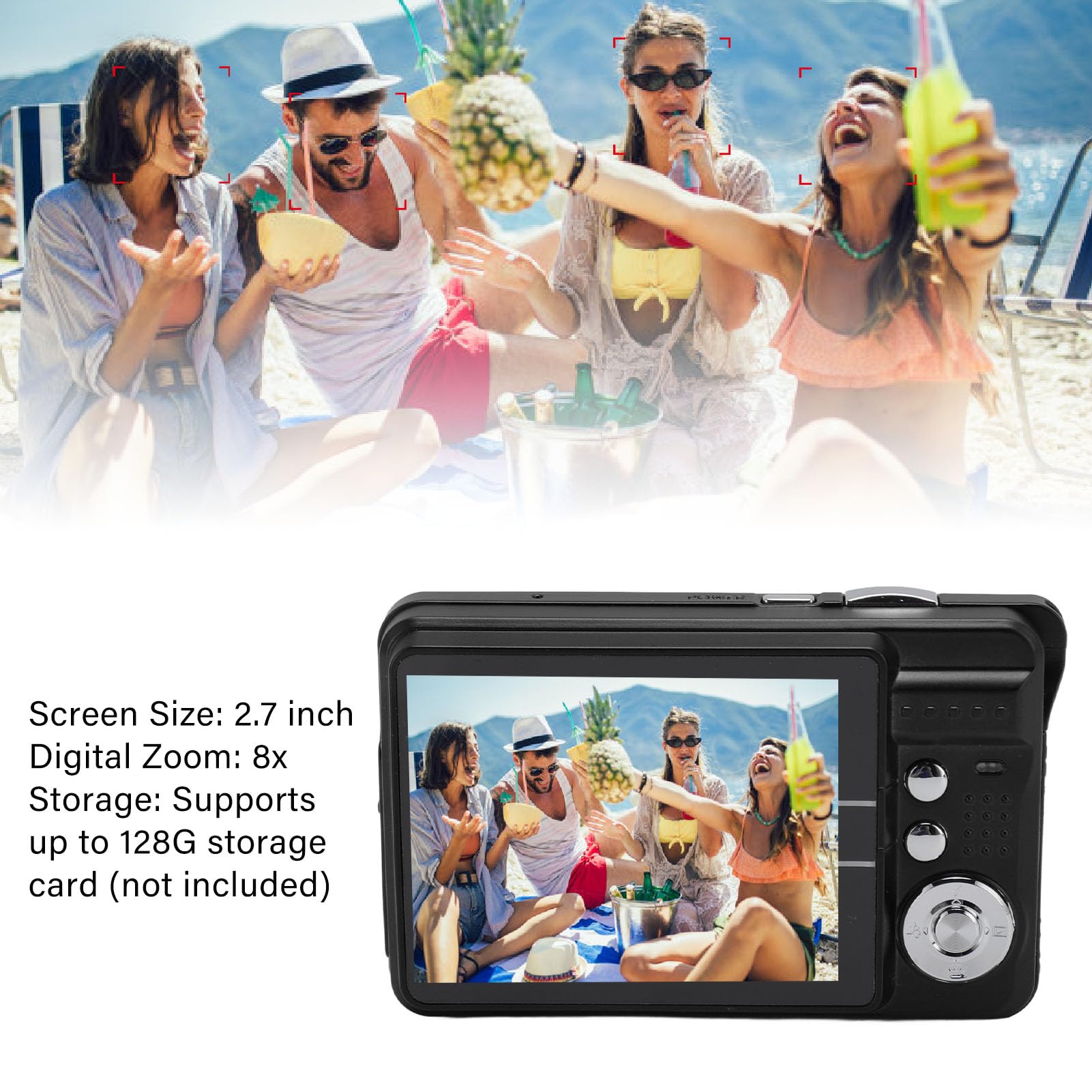 4K 48MP Digital Camera for Teens - 2.7
