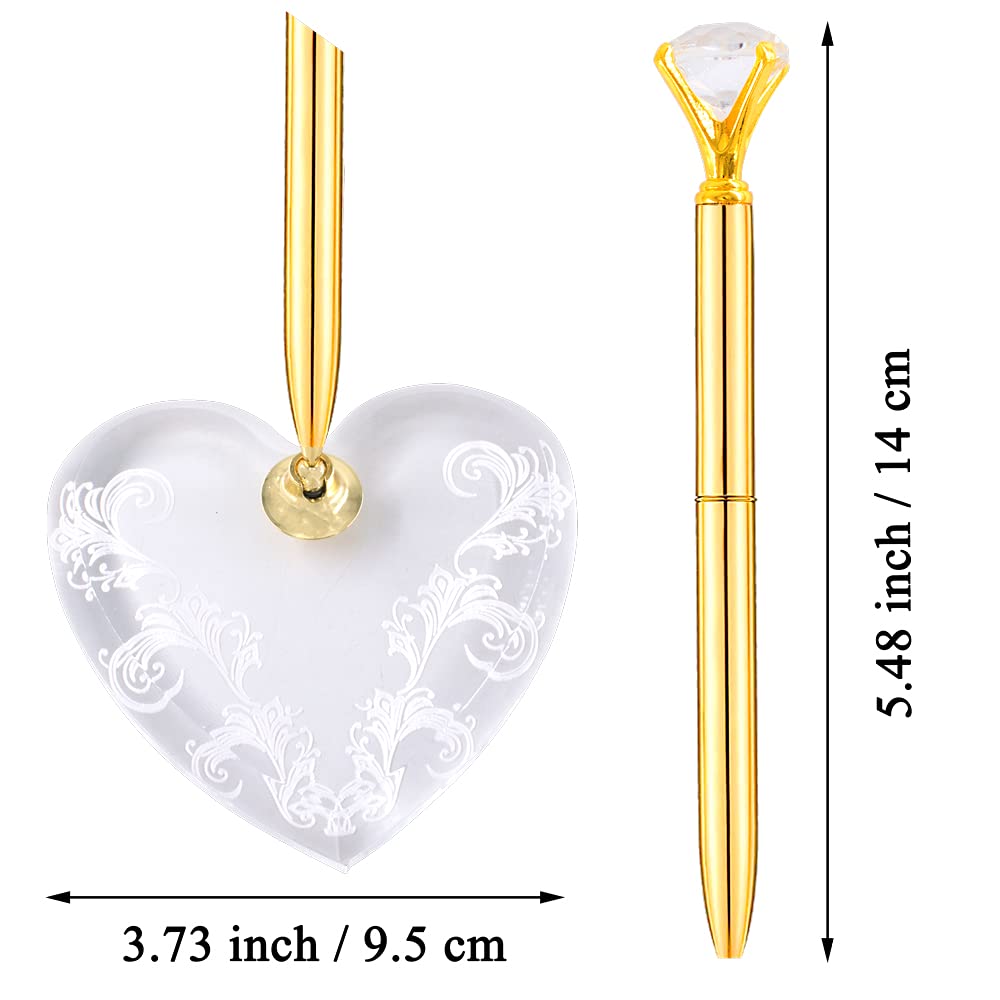 Acrylic Signing Pen Set with Holder - Elegant Ballpoint Pens for Wedding Guest Books, Graduation Ceremonies & Office Reception Desks | Perfect for Bridal Sign-in, Guest Counters & Formal Events