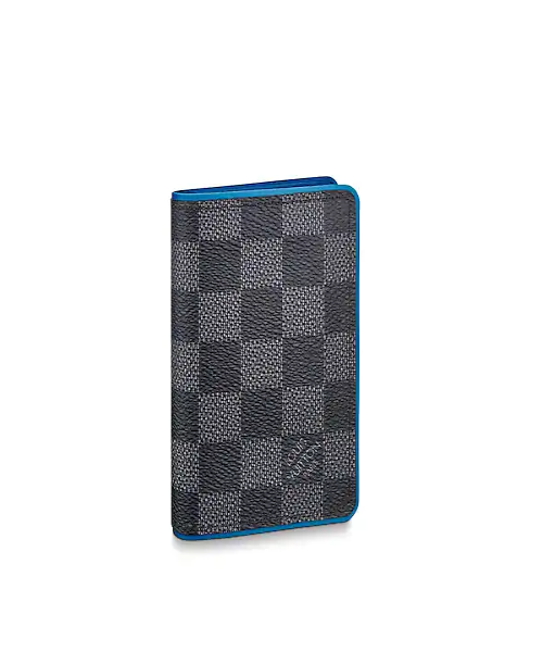 Louis Vuitton Men's Pocket Organizer Wallet - Damier Graphite Canvas in Blue | Slim RFID Blocking Card Holder for Business & Travel