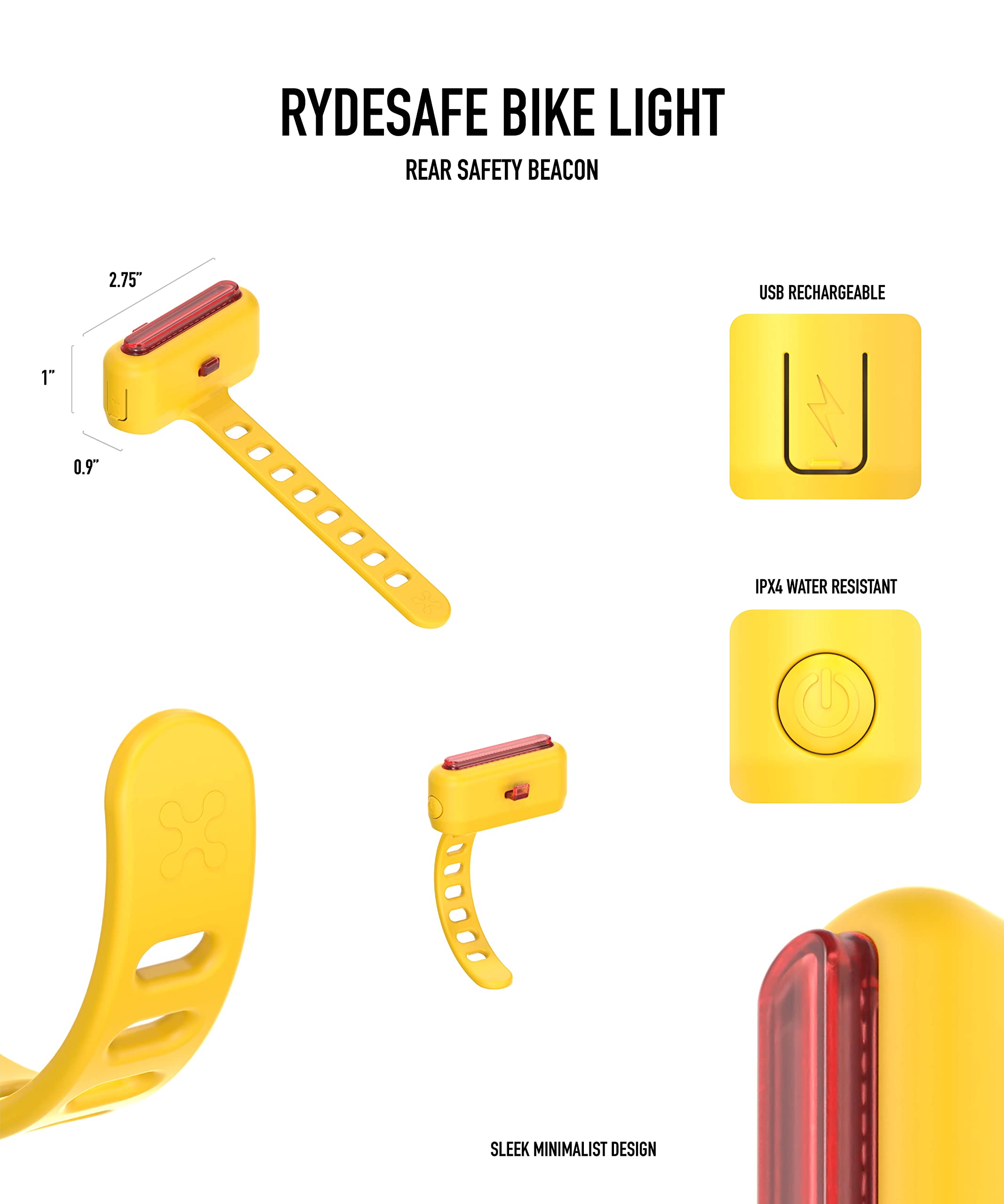 Best Bike Lights for Night Riding - High Visibility LED Bicycle Front & Rear Lights - Waterproof & Rechargeable Cycling Safety Gear for Commuting, Mountain Biking & Road Cycling