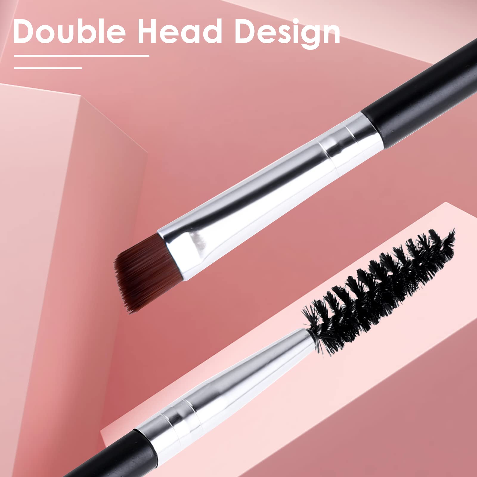 Professional Double Angled Eyebrow Brush Set - Ultra Thin Brow Brush with Spoolie for Precise Shaping | Perfect for Women, Makeup Artists & Stylists | Ideal for Everyday Makeup, Salon Use & Eyebrow Grooming