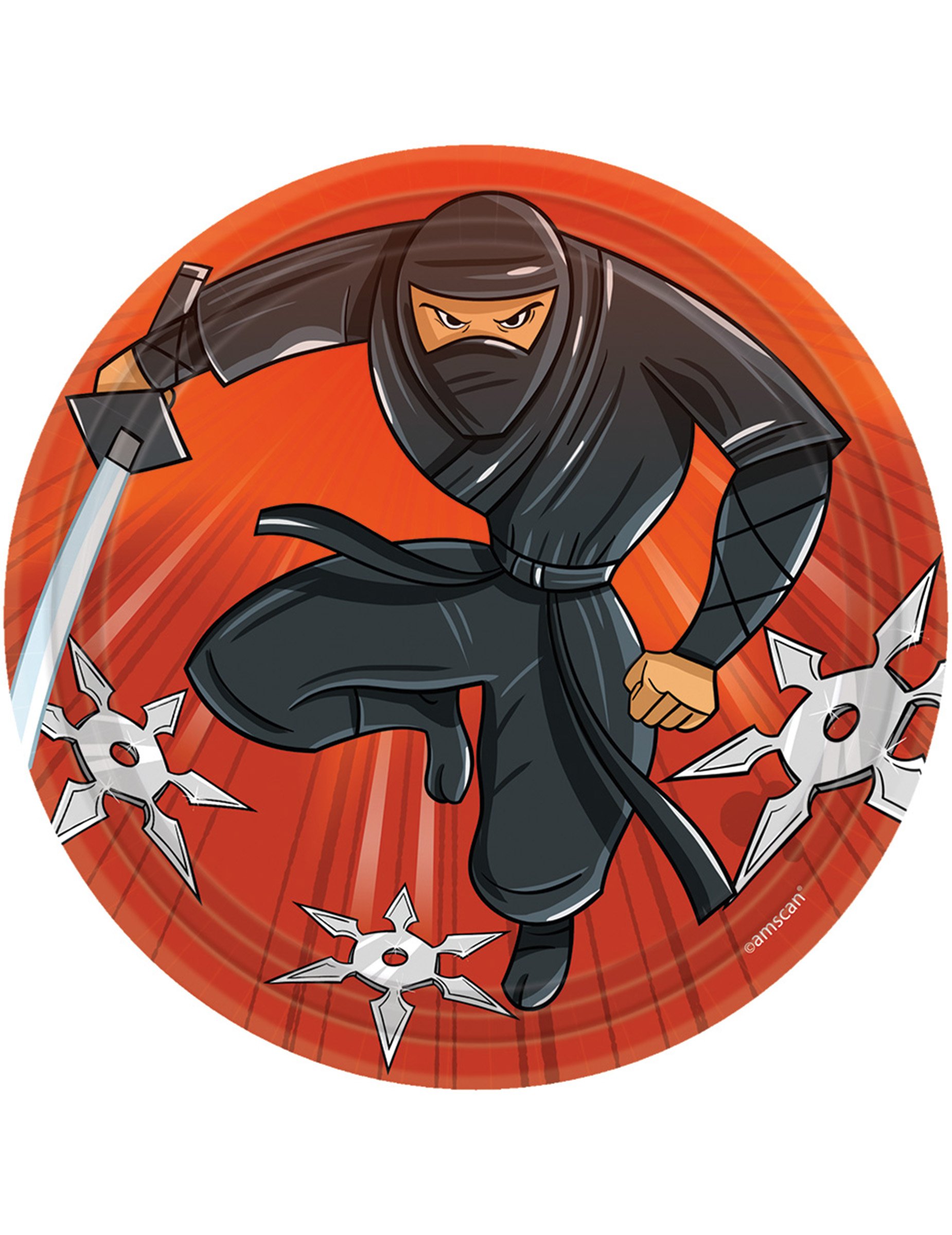 Ninja Zone 7-Inch Round Dessert Plates - Set of 8 - Perfect for Birthday Parties, Baby Showers & Holiday Desserts
